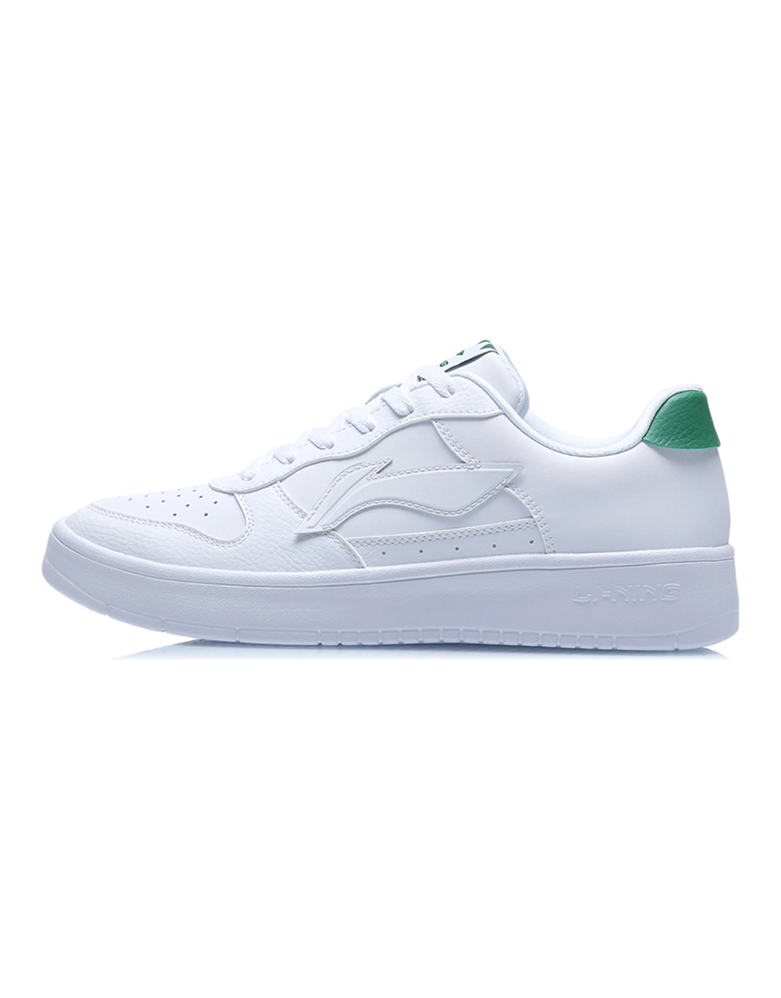 LiNing Coverage Warm Slip-Resistant Low-Top Skateboard Shoes White Green