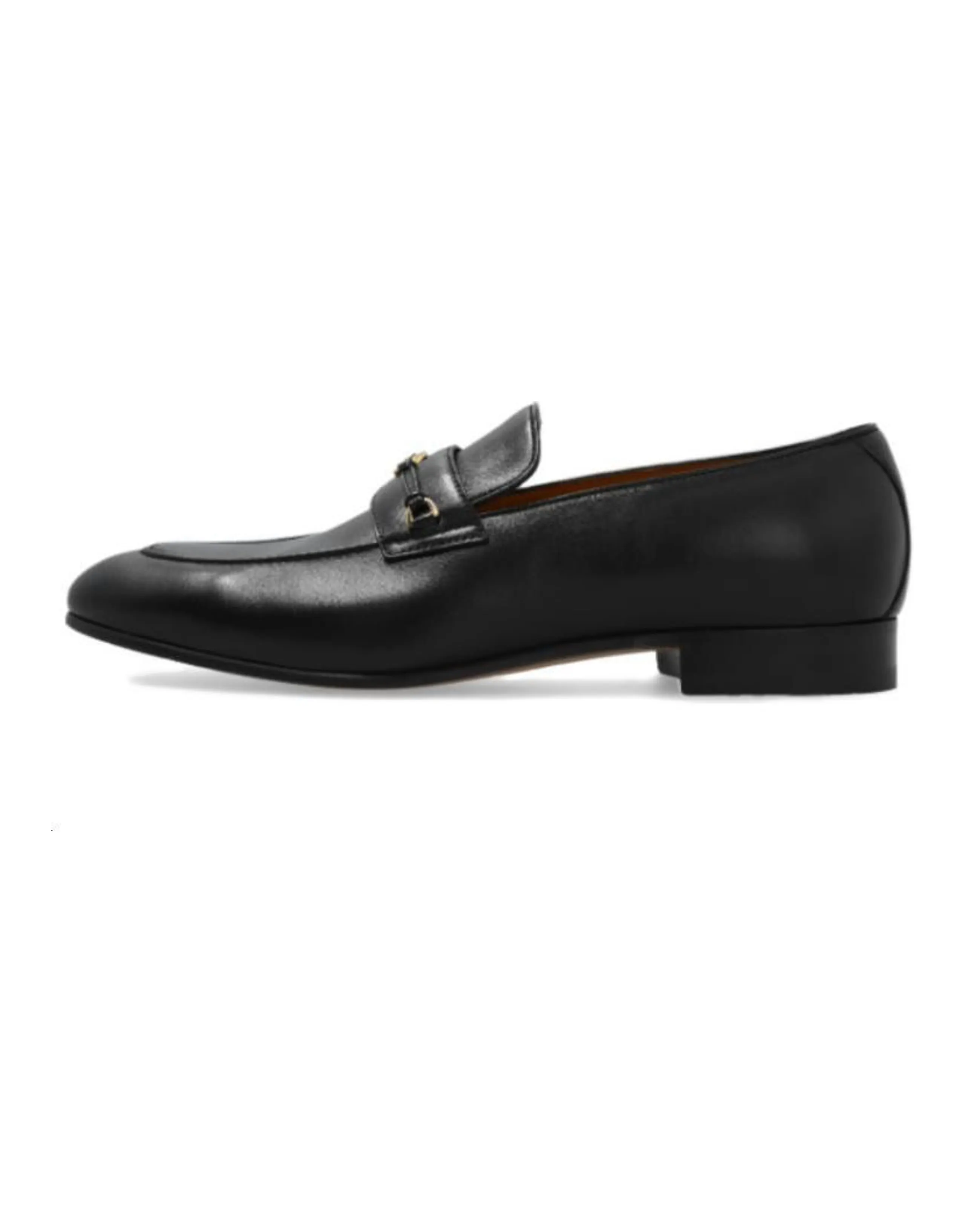 GUCCI Leather Fashion Slip-On Men's Casual Shoes 2cm Men's Black