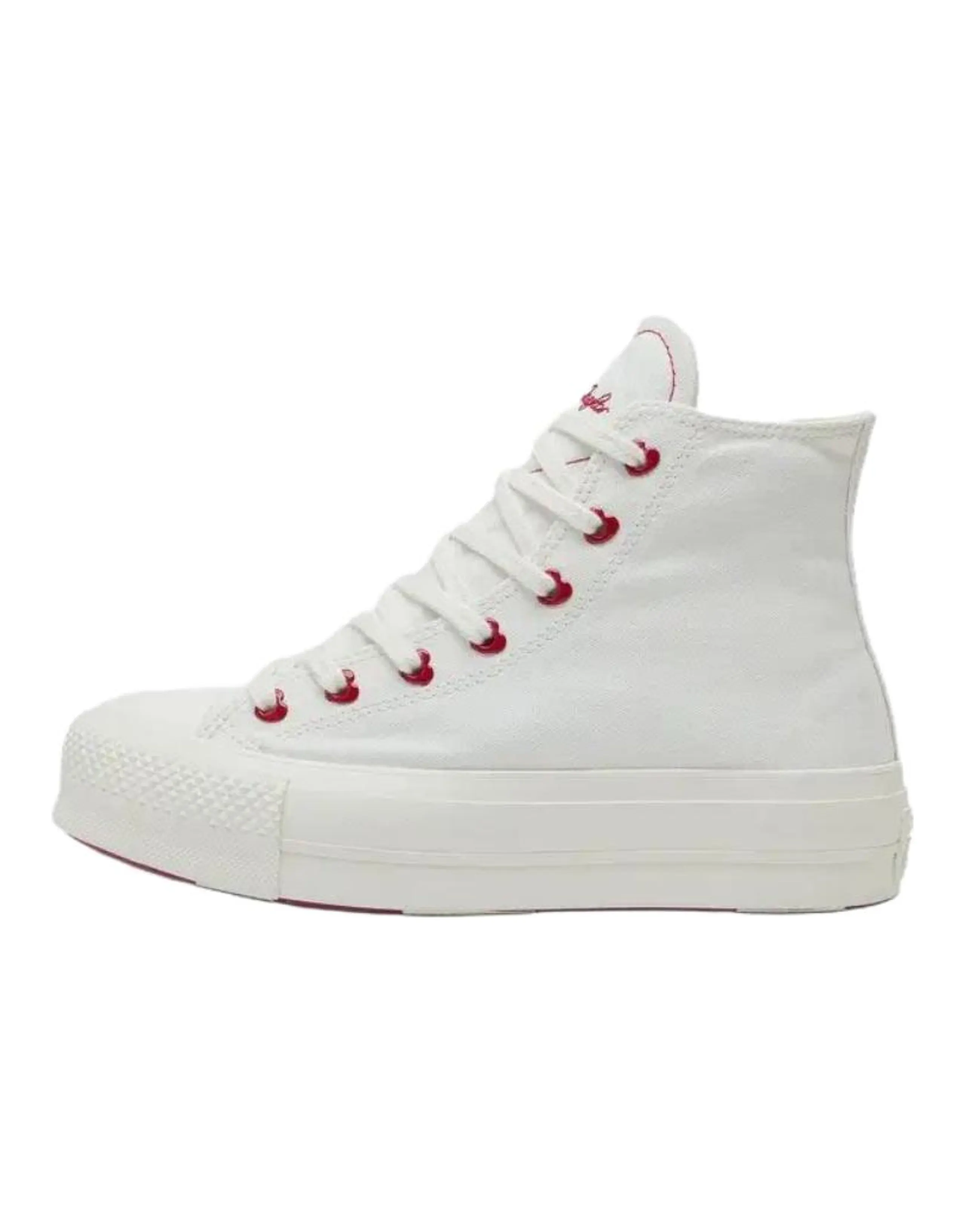 Converse All Star Lift Beloved Heart Series Comfortable Fit High-Top Canvas Shoes Women's White