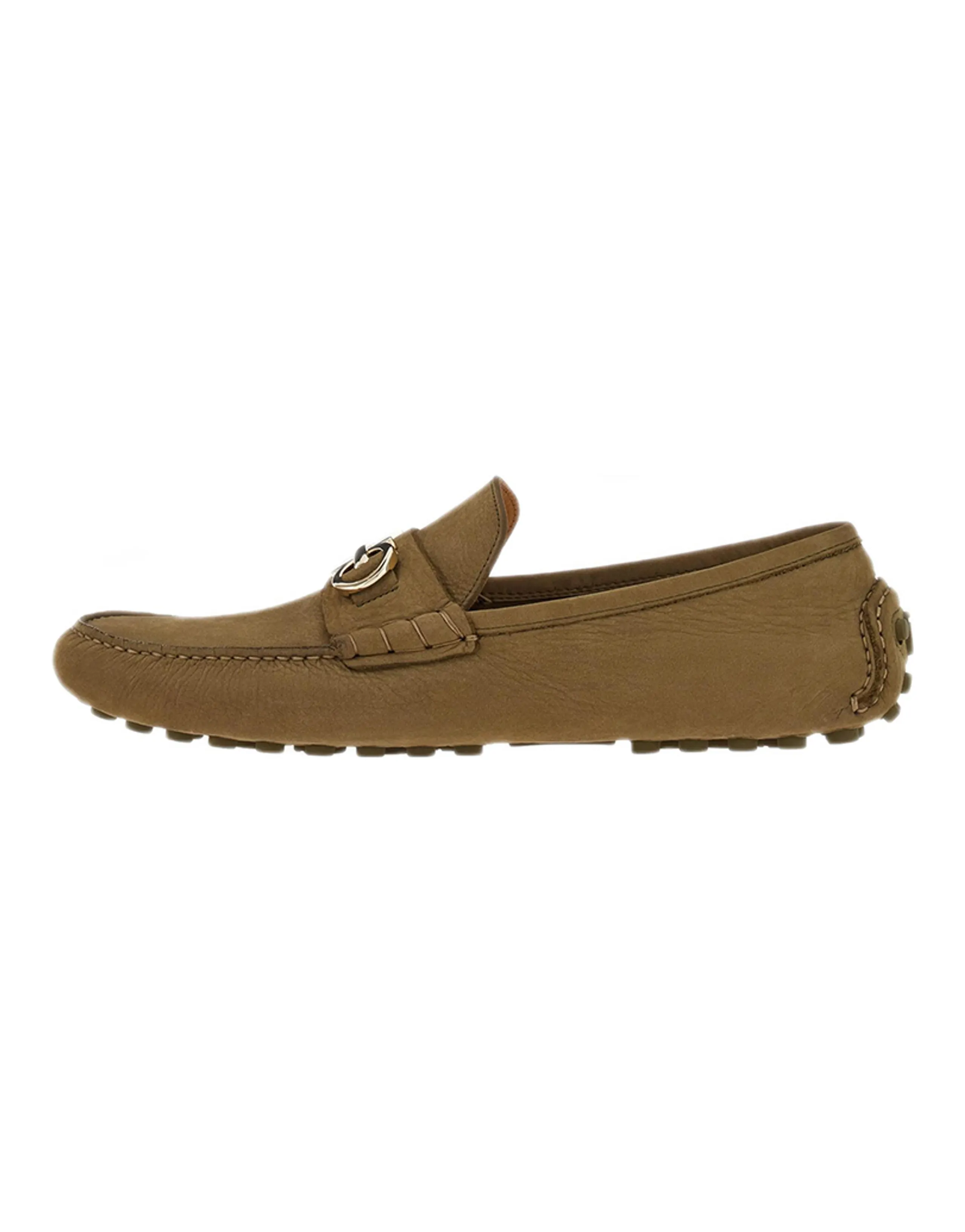 FERRAGAMO Gancini-plaque Suede Loafers