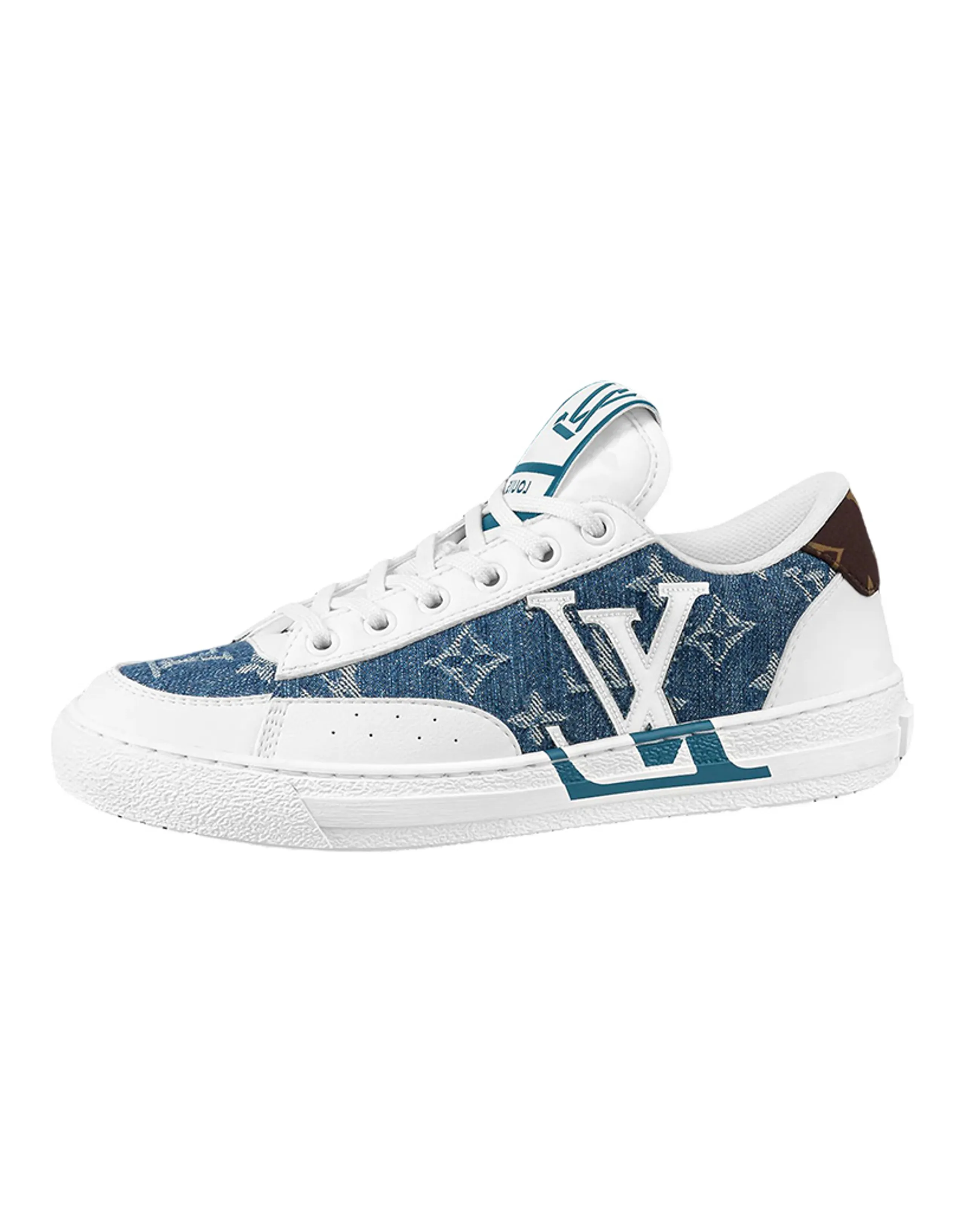 LOUIS VUITTON Charlie Sneakers 'White With Denim Monogram' Women's
