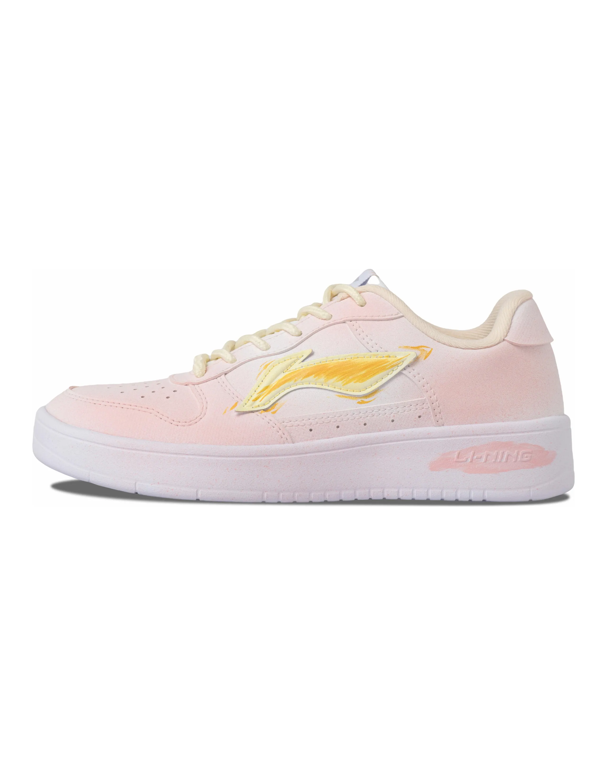 LINING Pontoon Boats Skateboard Shoes Women's Low-Top White/Pink/Yellow