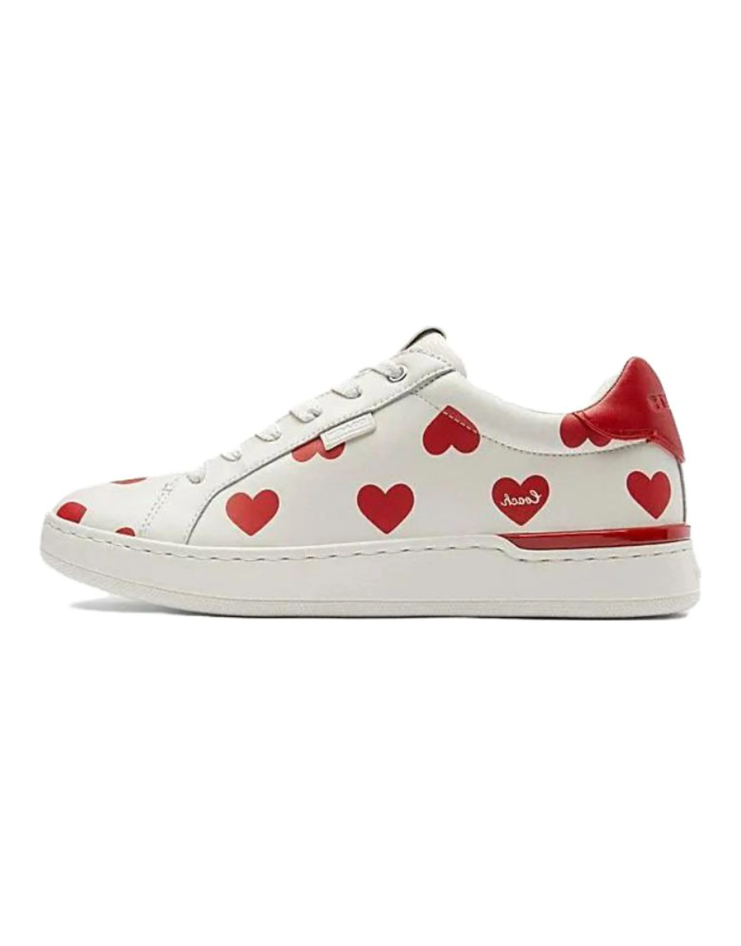 COACH Wear-Resistant Low-Top Skateboard Shoes Women's Red White