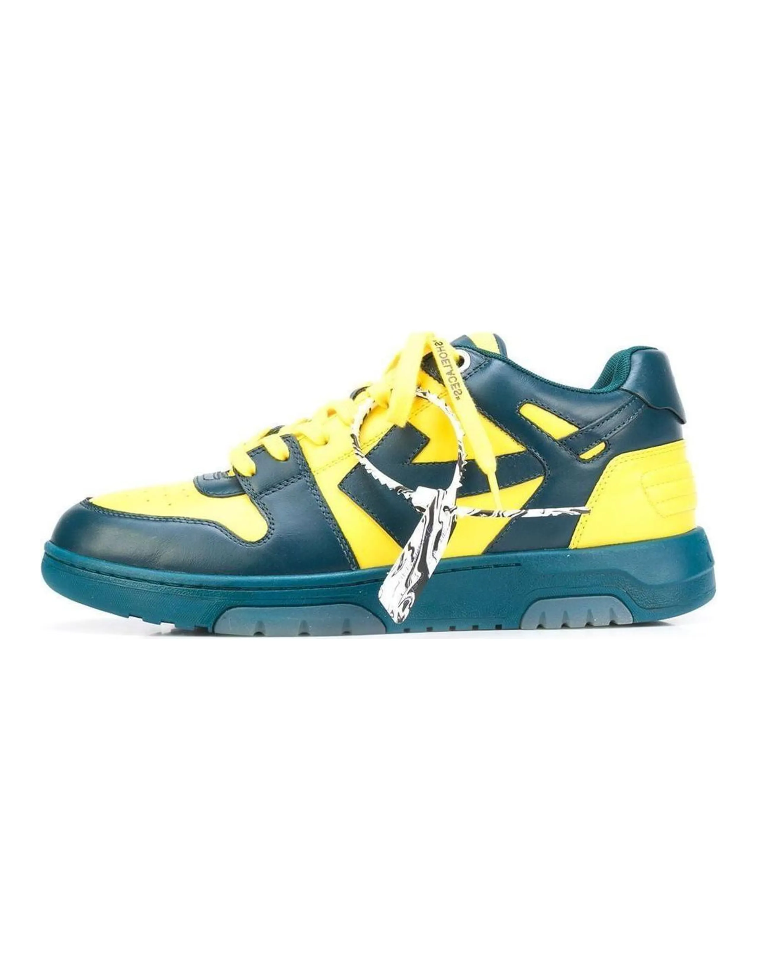OFF WHITE Out Of Office Zip Tie Sneakers 'Yellow Navy'