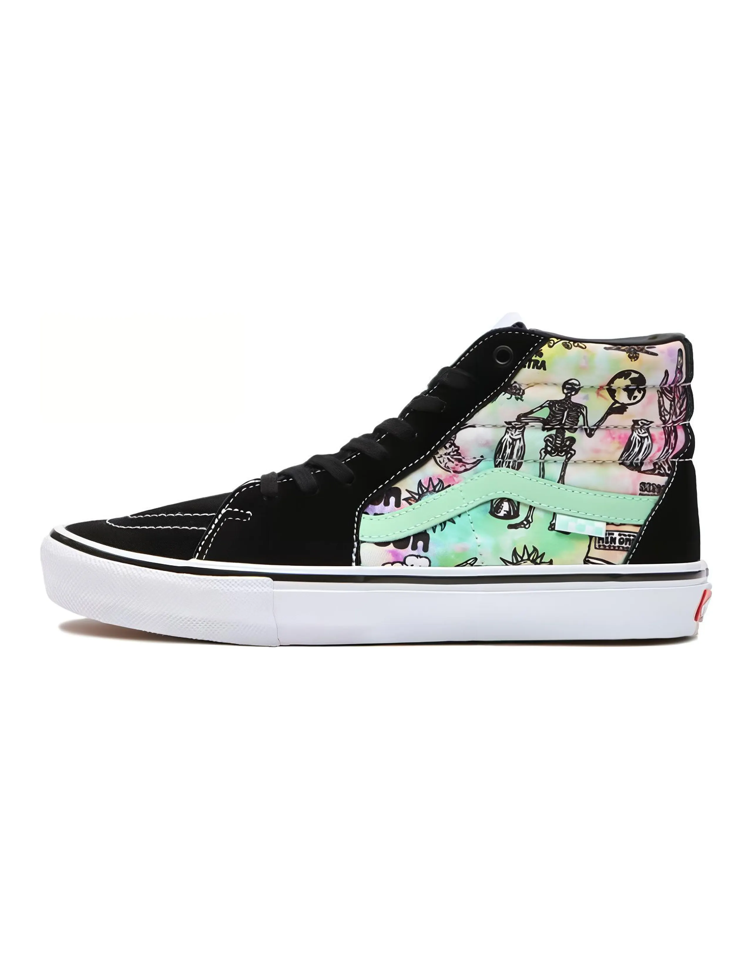 Vans Shroom Doom Skate Sk8 hi Blackwhiteyellowpinkgreen