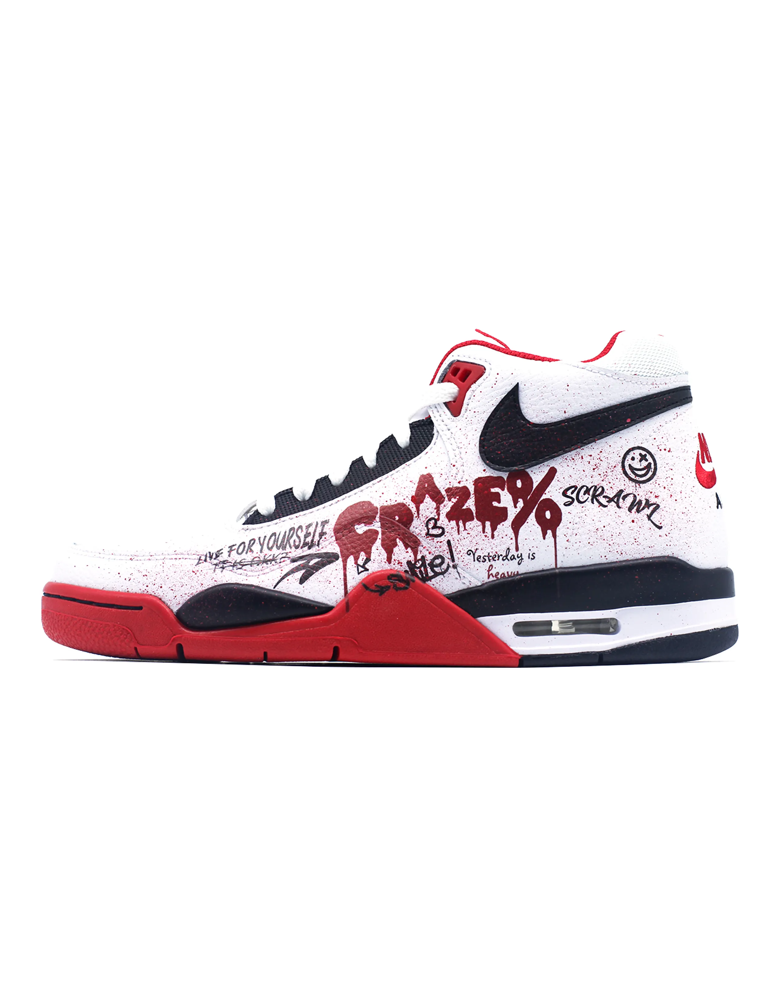 Nike Flight Legacy Vintage Basketball Shoes Unisex High-Top White/Red/Black