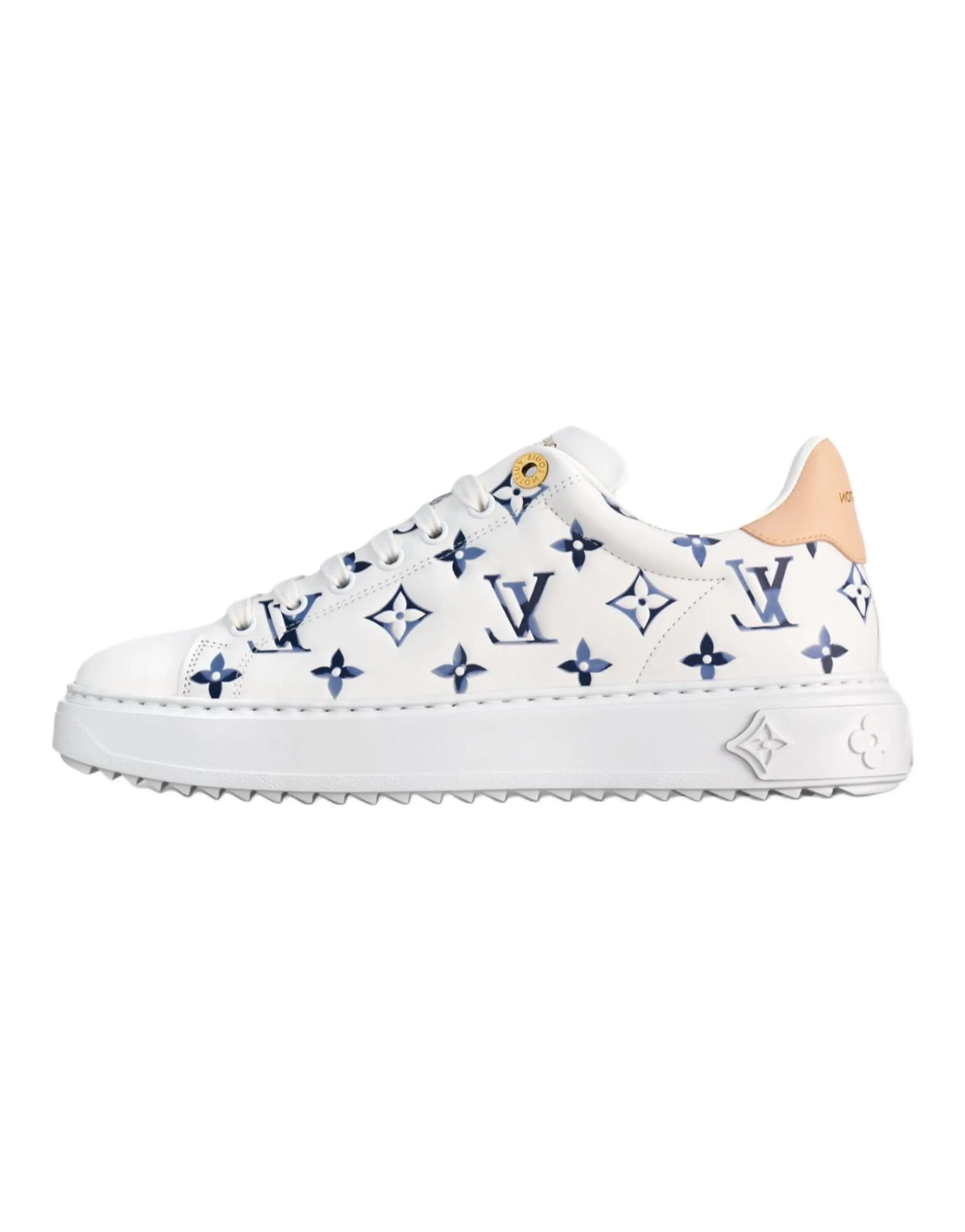 LOUIS VUITTON Time Out Low Top Skateboard Shoes Women's White
