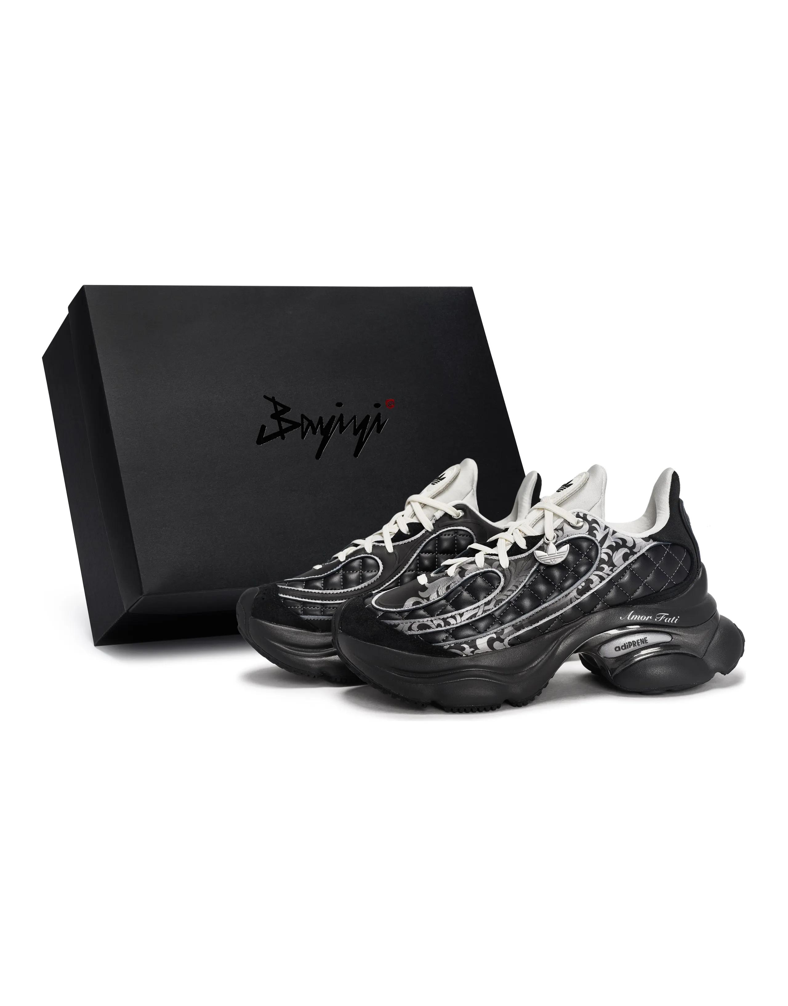 [Custom Sneakers] adidas Originals ODS TN 811 Low-Top Chunky Sneakers Women's Black Silver White Special Box