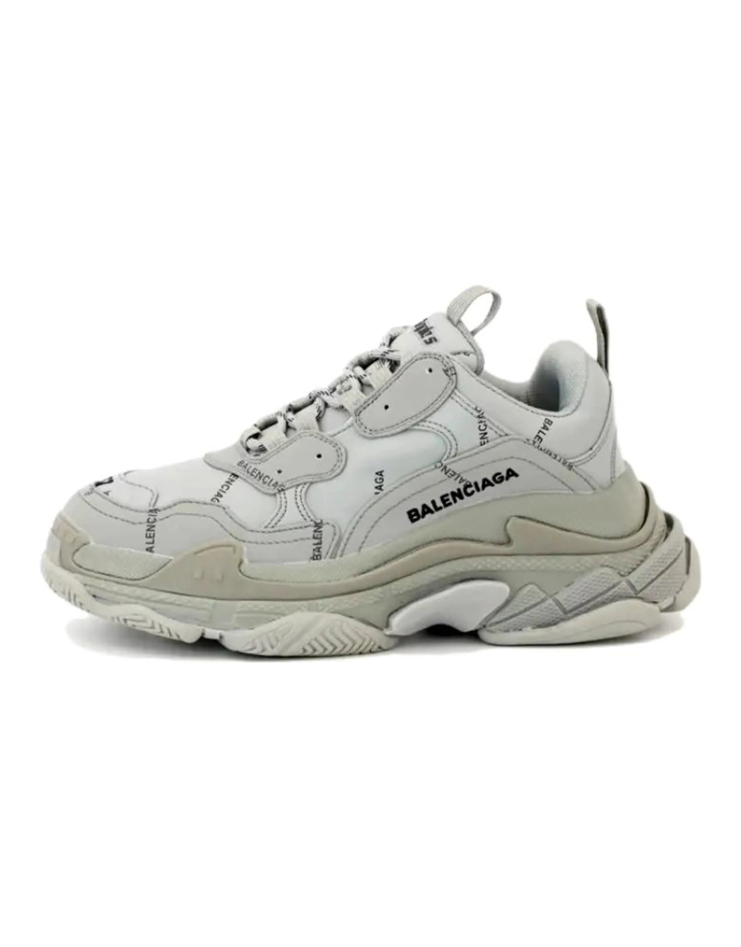 Balenciaga Triple S Allover Logo Gray