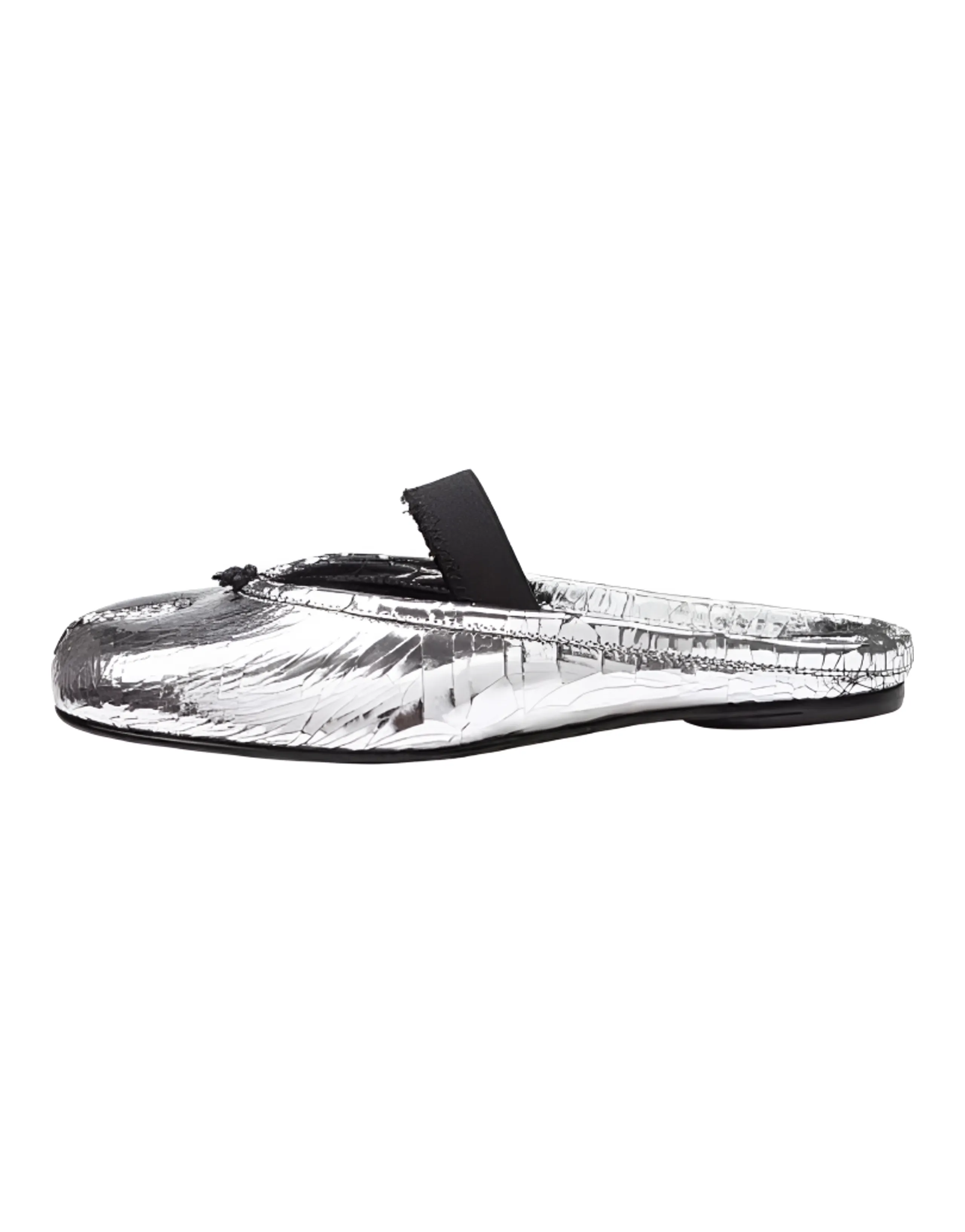 Maison Margiela Round Toe Slip-On Non-Functional Toe-Cover Slides Women's Silver