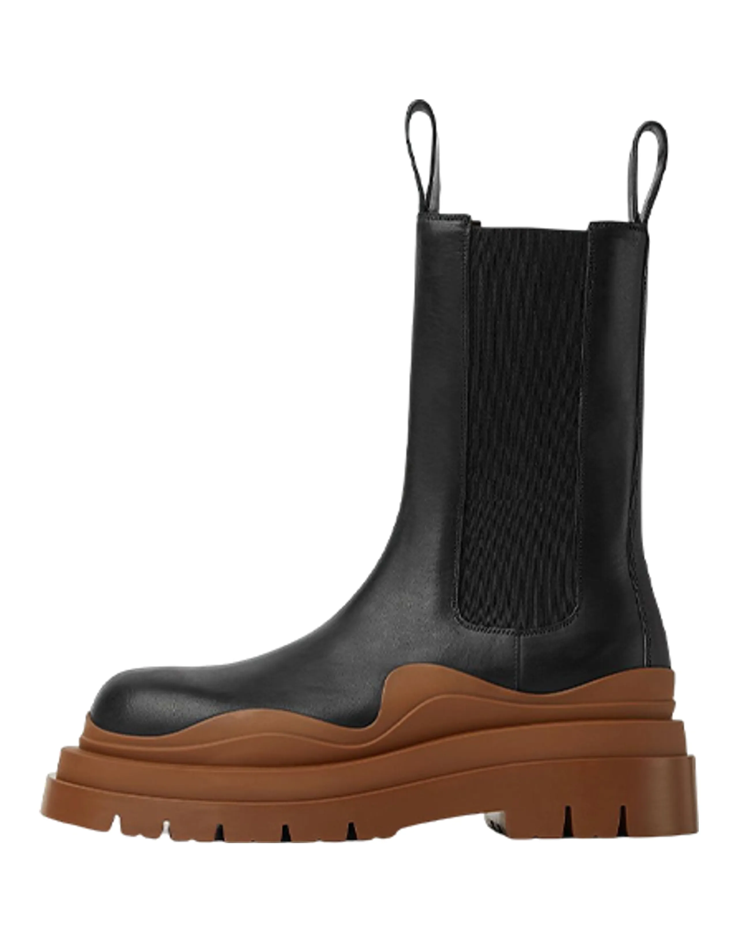 Bottega Veneta Tire Boots Black Cognac