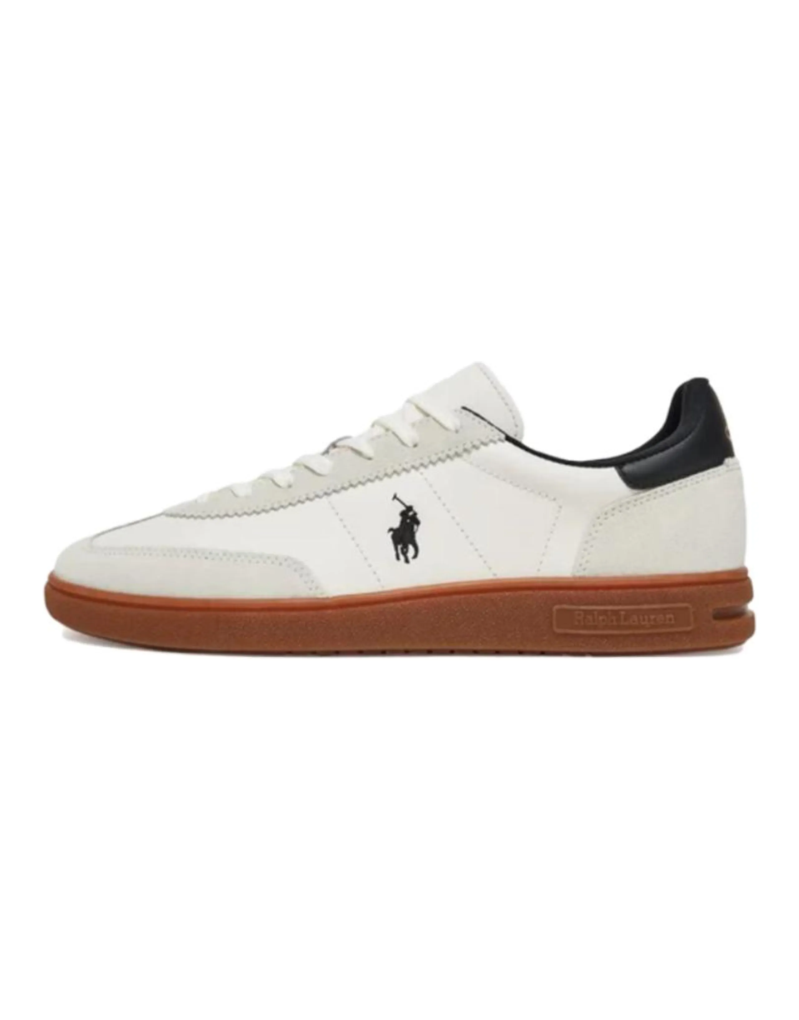 Polo Ralph Lauren Leather Lace-Up Flat Low-Top Sneakers Men's White