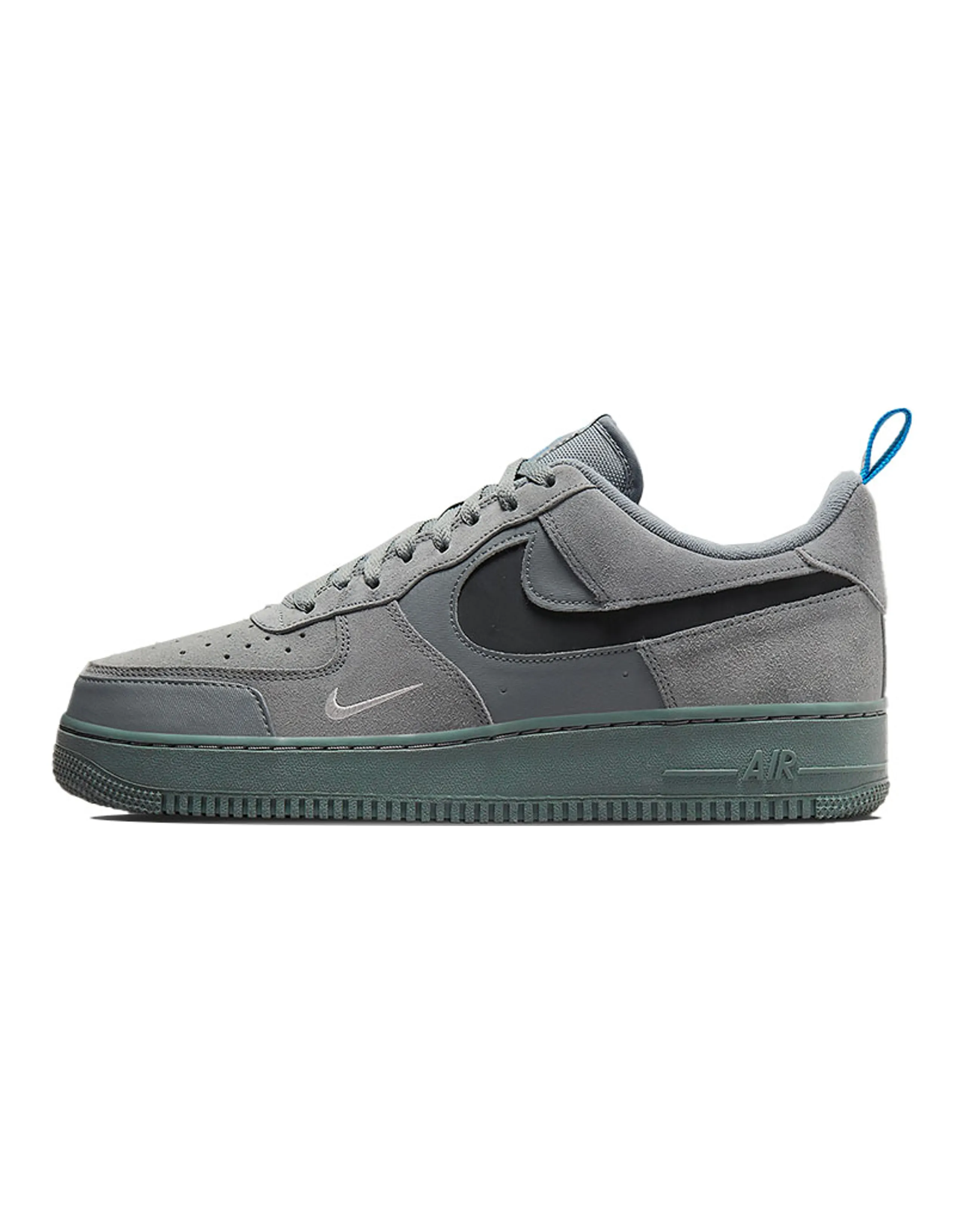 Nike Air Force 1 Low Cut Out Swoosh Grey