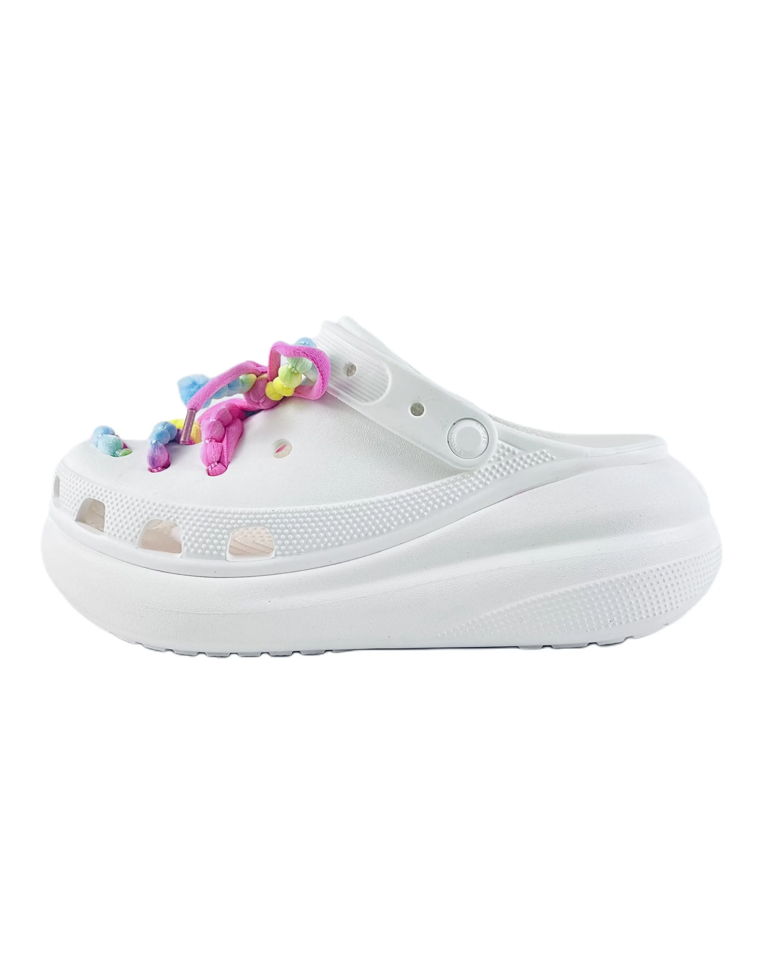 [Custom Shoes] Crocs Crush Clog EVA Colorful Rope Fashion Versatile Casual Personality Design Clogs Unisex White