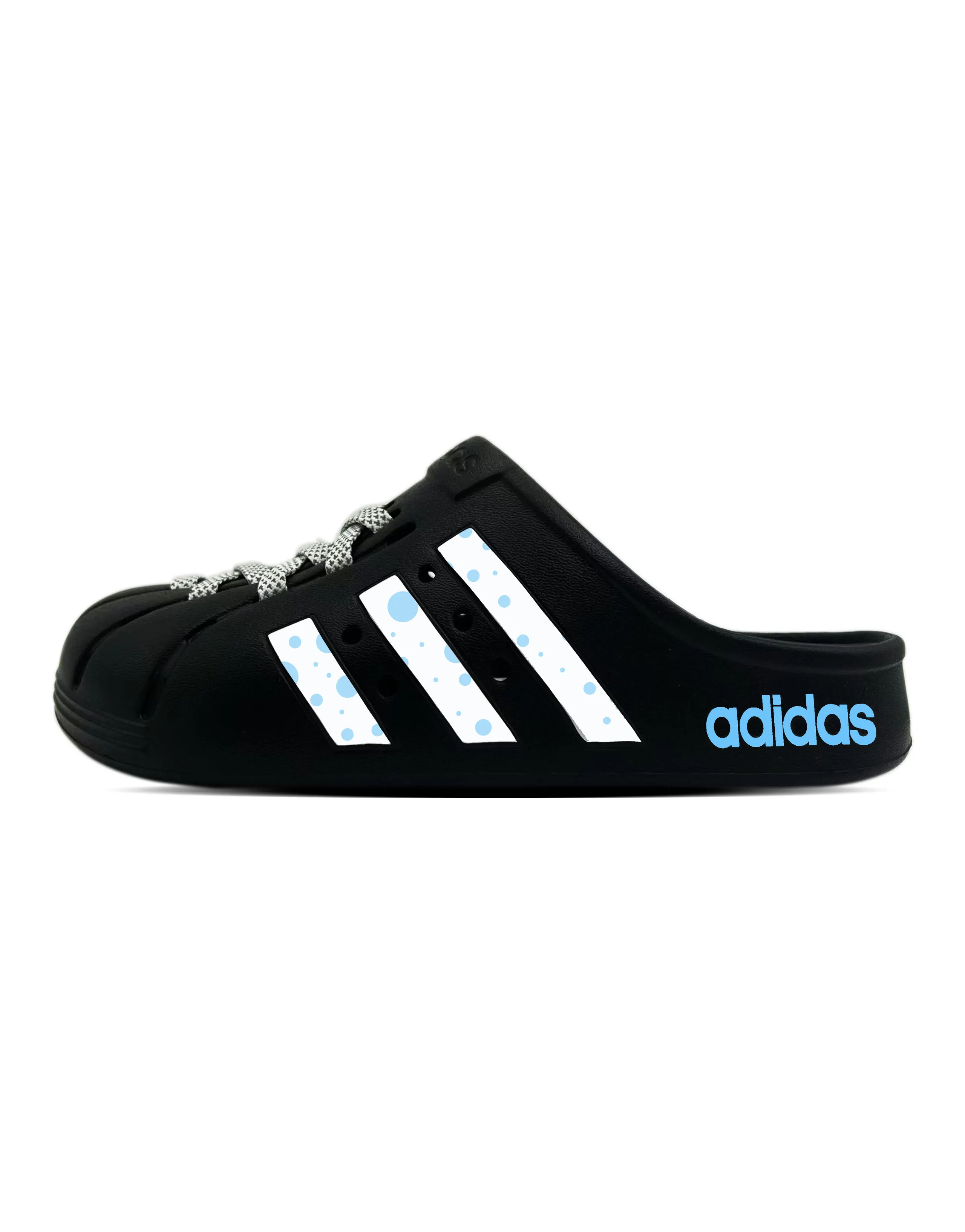 Custom Shoesadidas ADILETTE CLOGS Casual Trendy Comfortable Versatile Street Art Fashion Clogs Unisex Blue