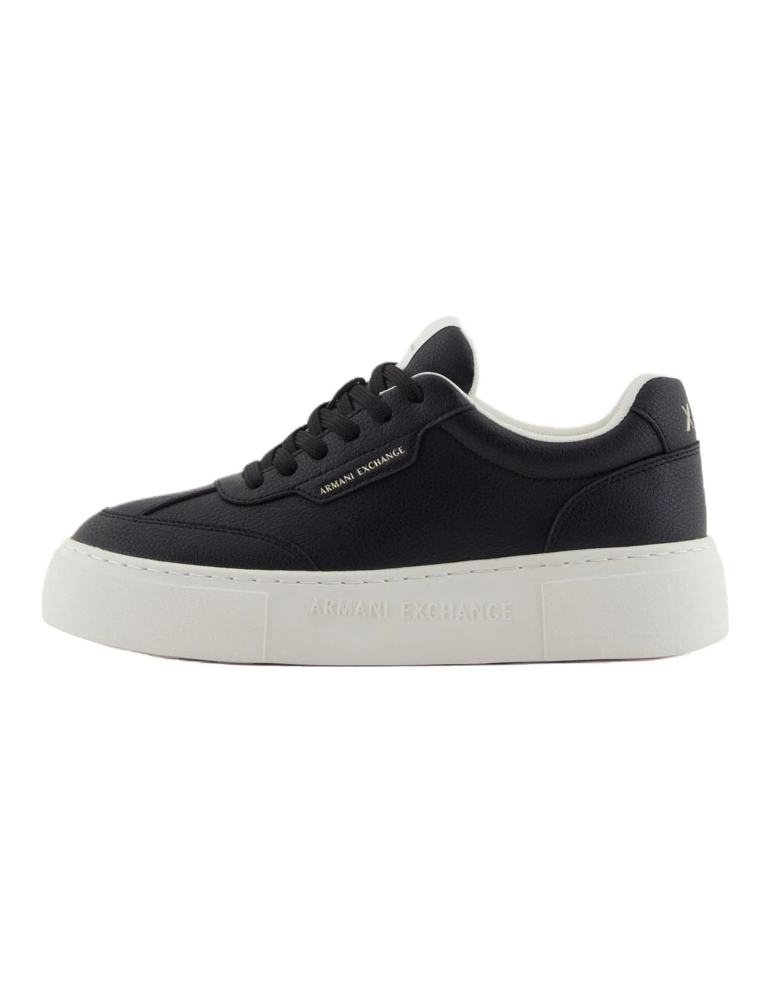 ARMANI EXCHANGE AE Round Toe Lace-Up Platform Low-Top Skate Shoes Women's Black