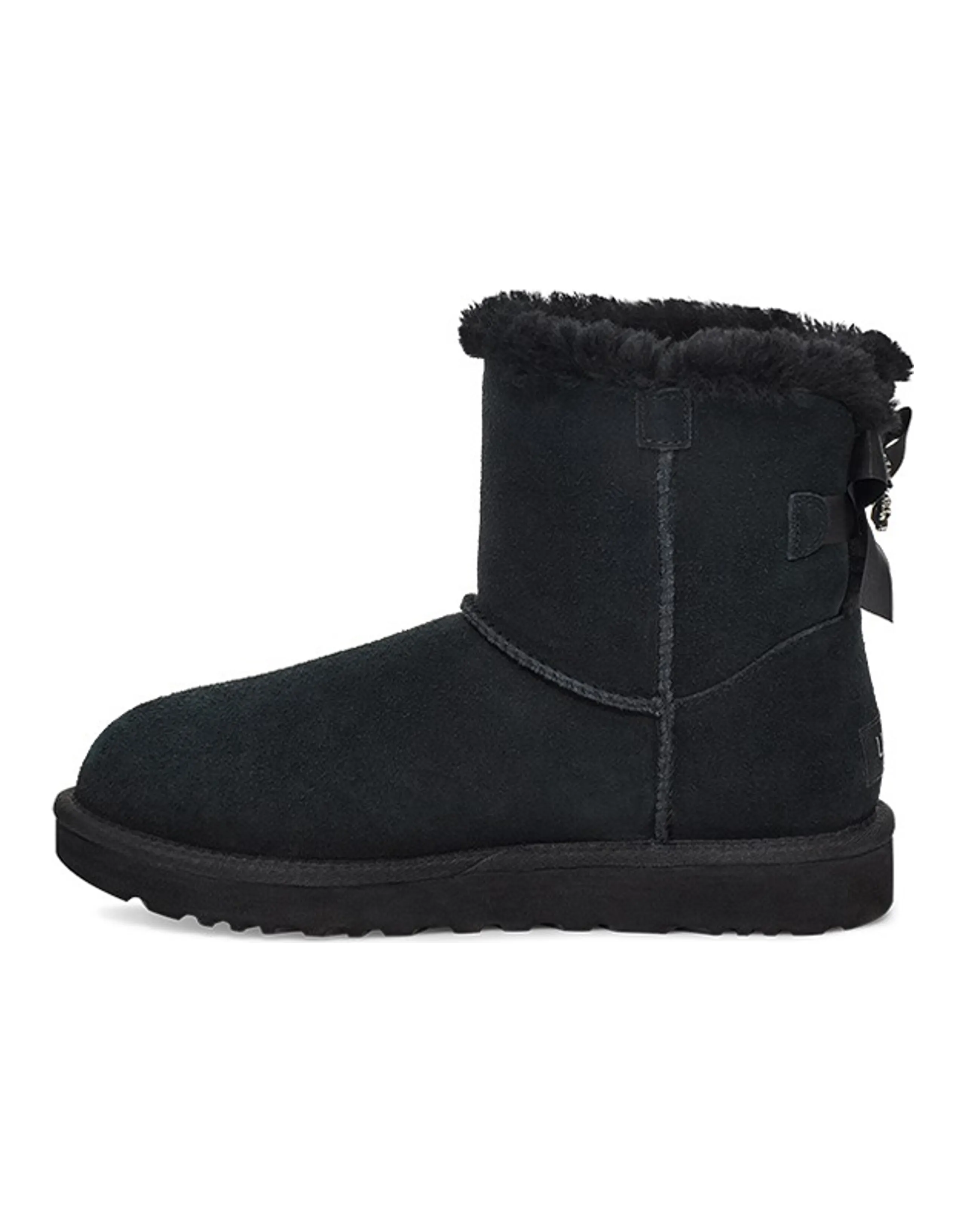 UGG Mini Bailey Brooch Fleece Lined Black Women's