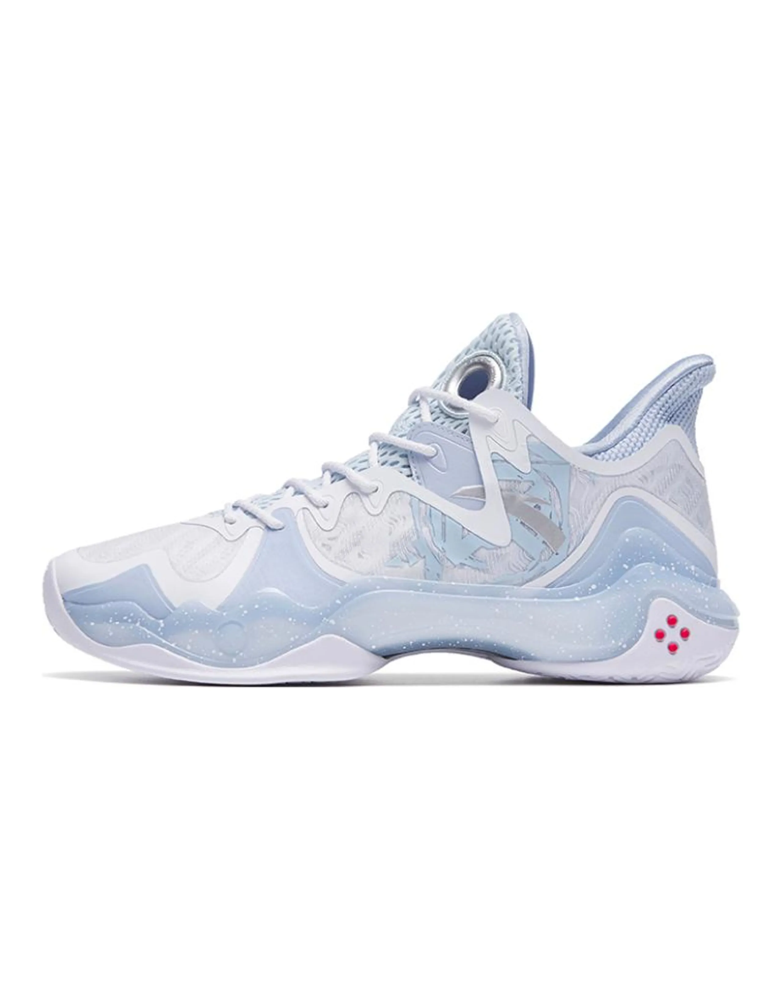 Anta Shock Wave 4 Shock Absorbers Slip Resistant Abrasion Resistant Low top Basketball Shoes Men's Blue White