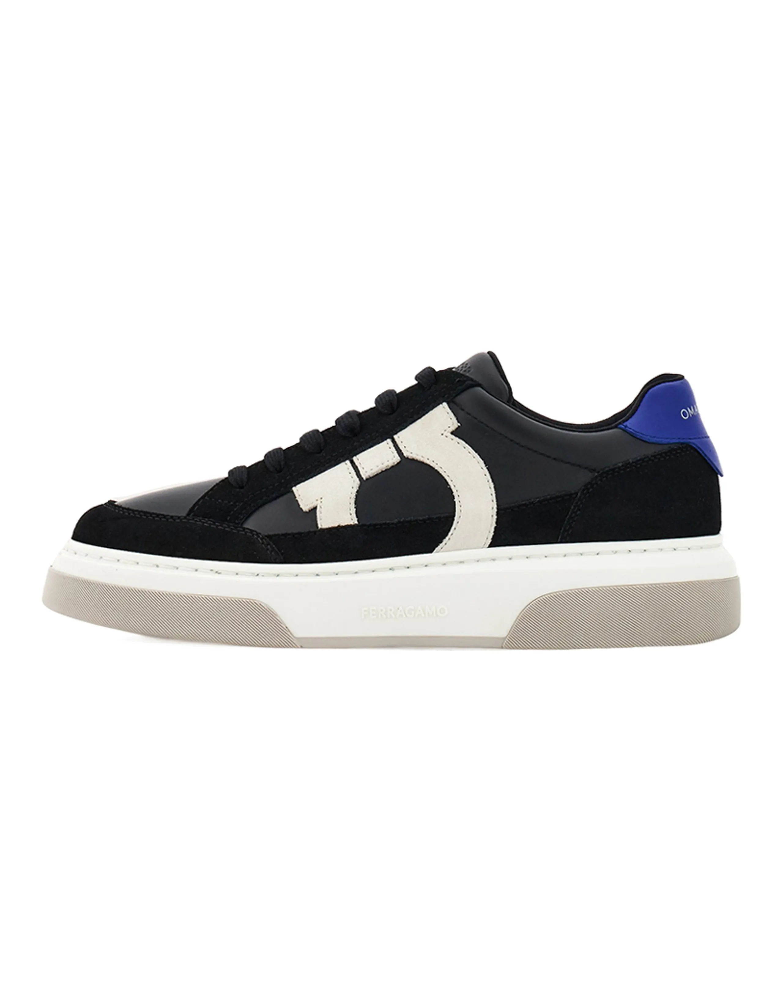 FERRAGAMO Gancini Panelled Leather Sneakers