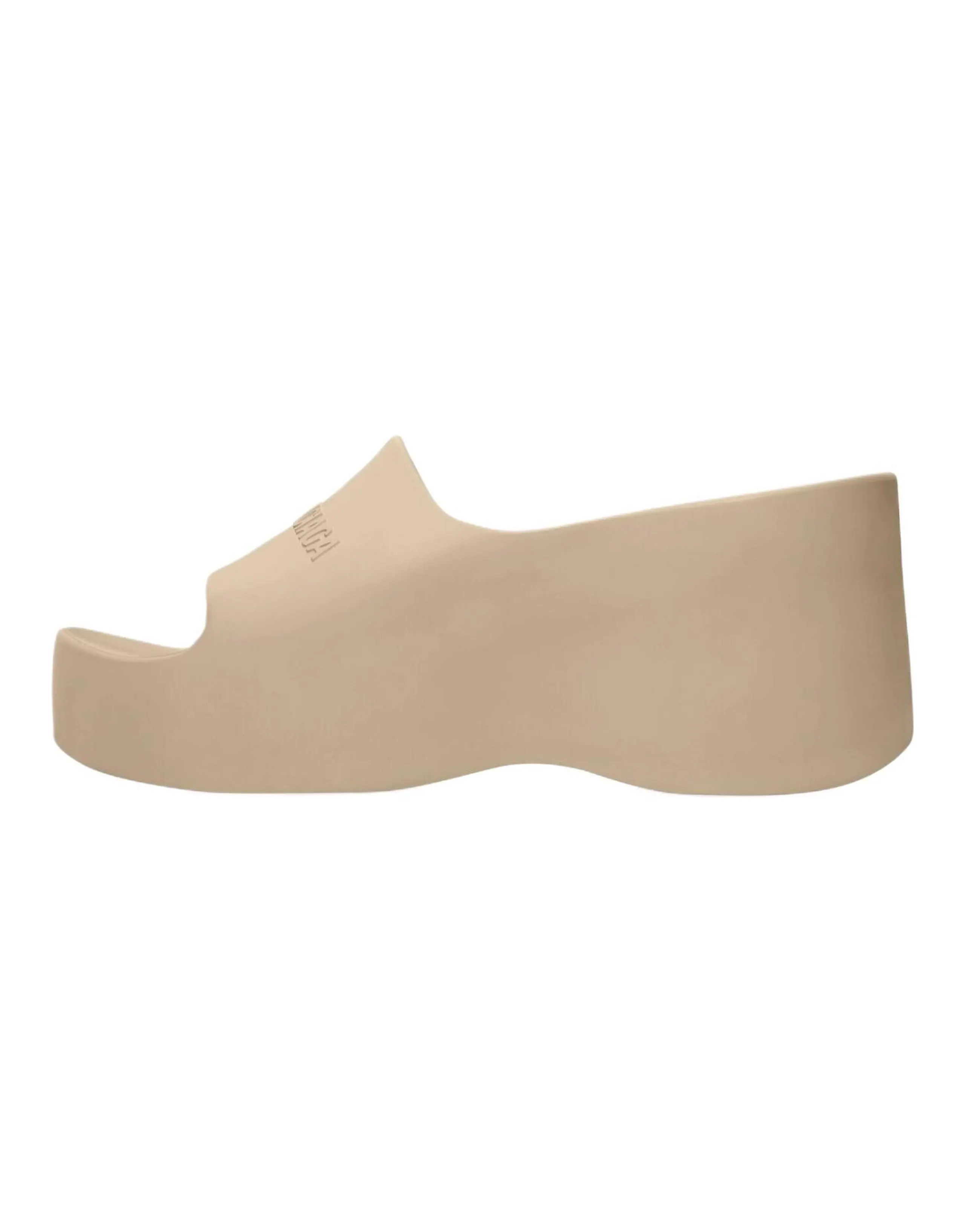 Balenciaga Chunky Round Toe Platform Comfortable Rubber Slide Sandals Women's Brown