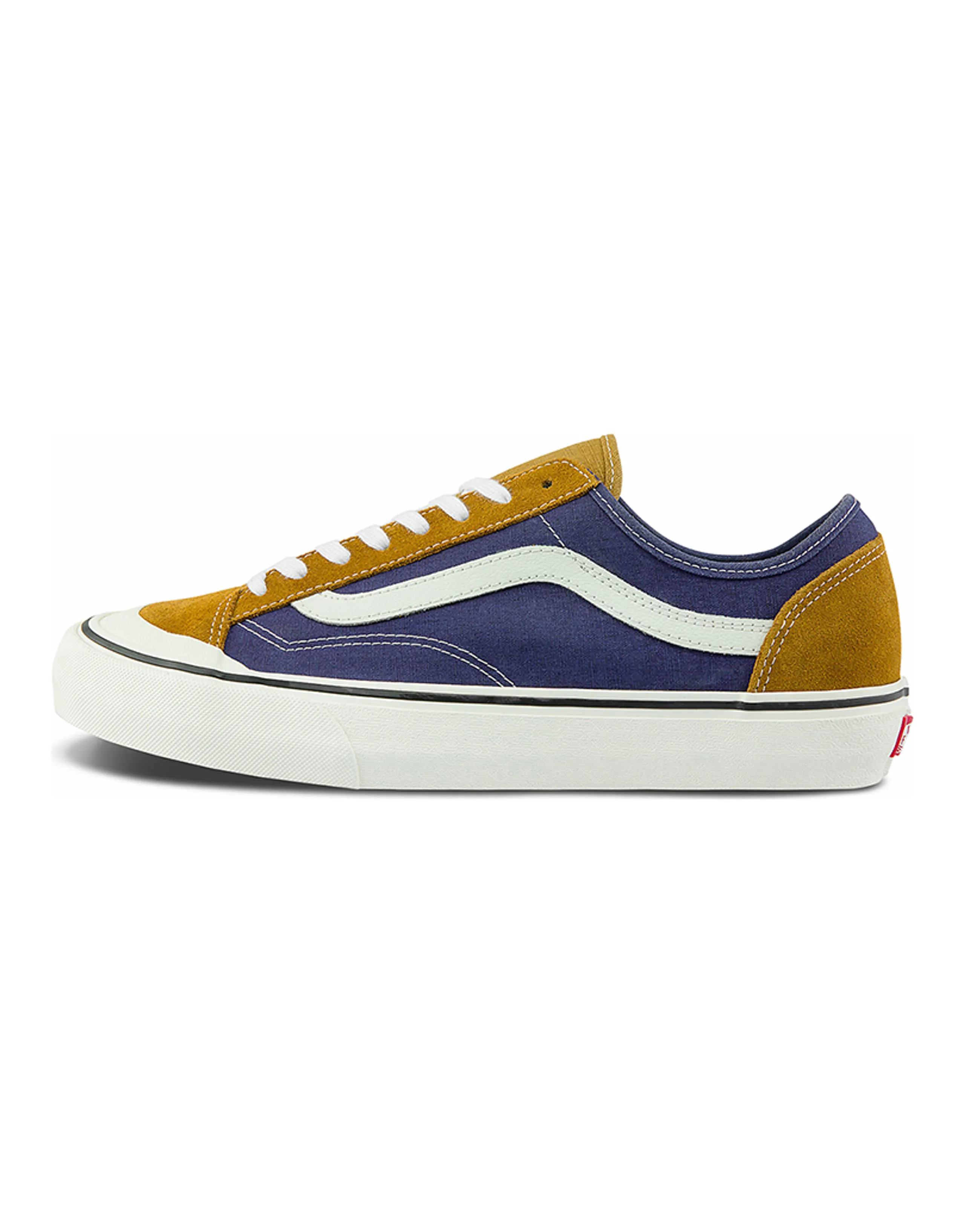 Vans Style 36 Splicing Contrasting Colors Low Tops Casual Skateboarding Shoes Unisex Navy Blue Yellow