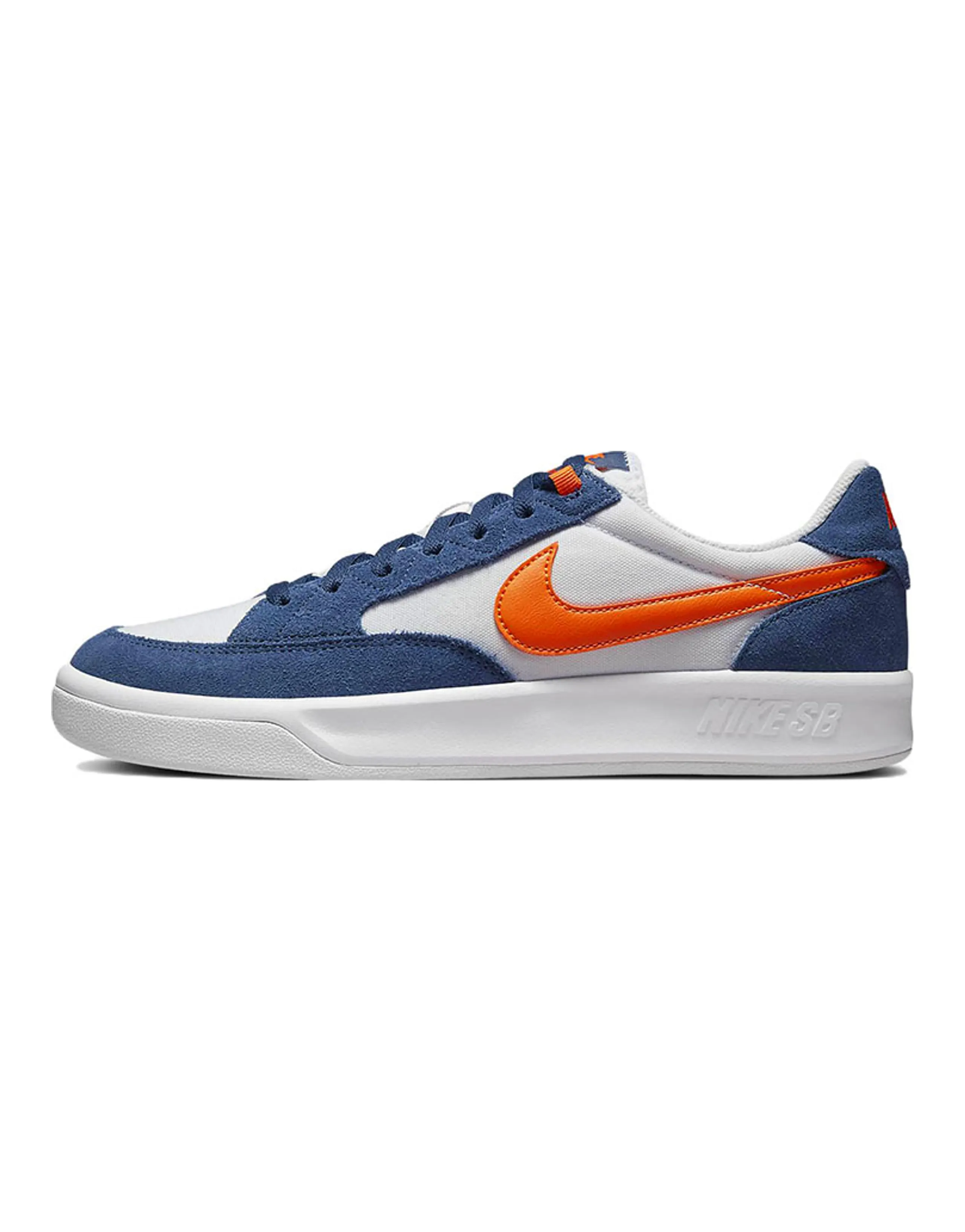 Nike Sb Adversary Premium White Navy Safety Orange