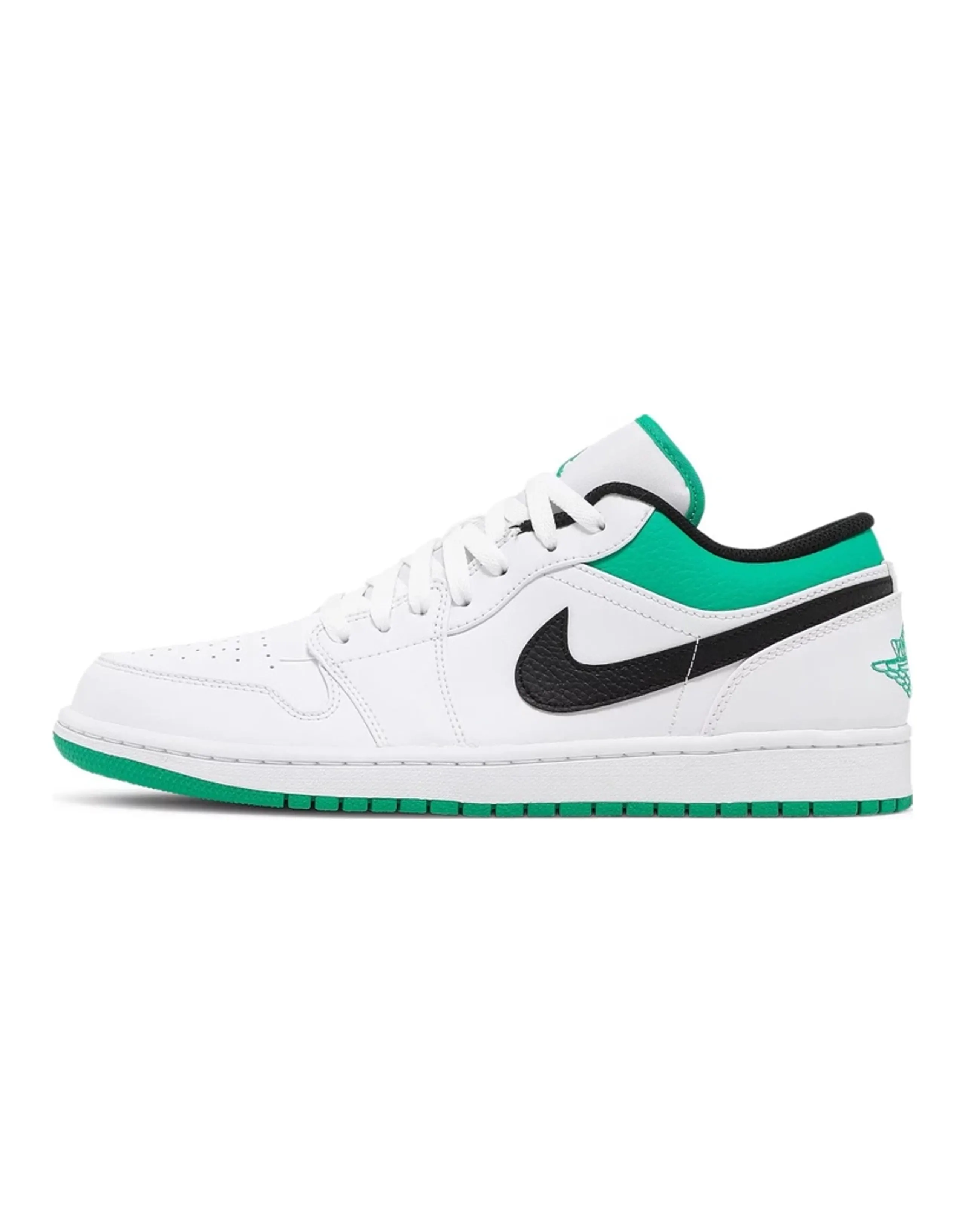 JORDAN 1 Low White Lucky Green Black