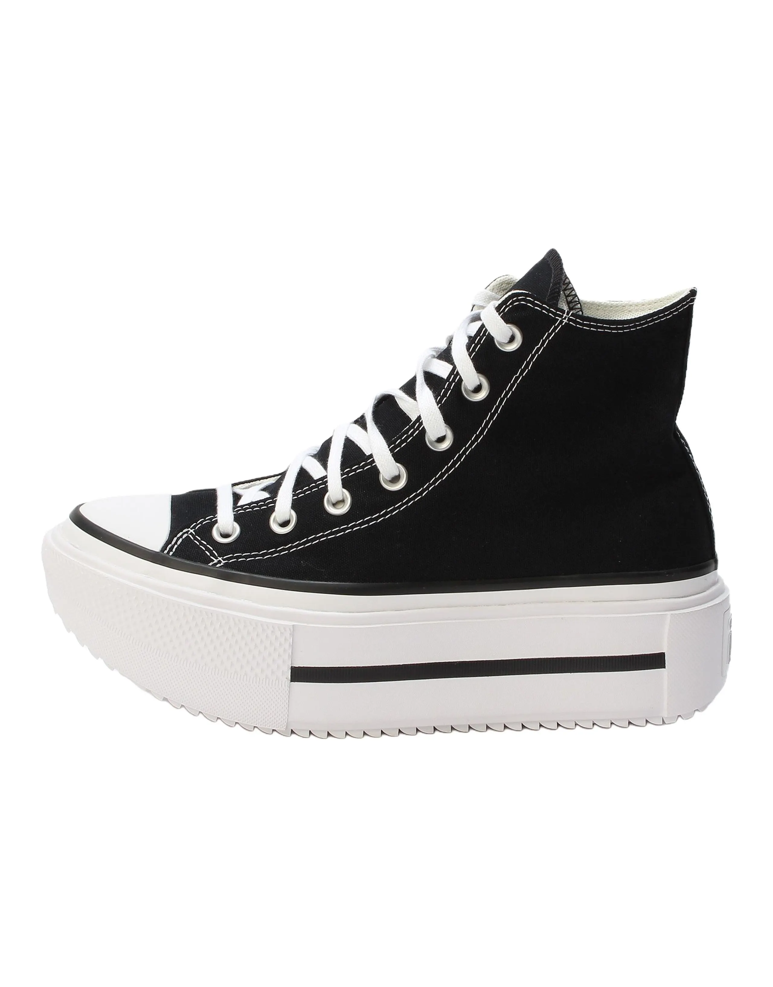 Converse All Star PLATFORM DOUBLE STACK HI Versatile Comfortable Wear-Resistant High-Top Canvas Shoes Women's Black
