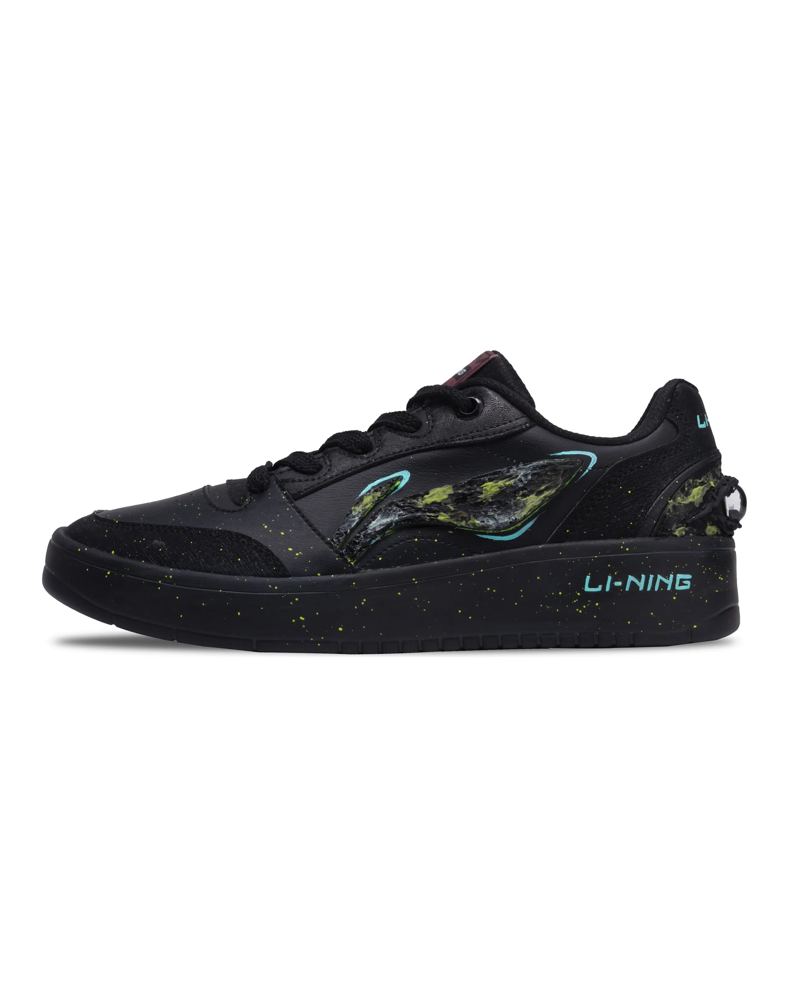 [Custom Sneakers] LiNing Yuan Bao V3 Synthetic Leather Mysterious Eye Classic Fashion Versatile Comfortable Low-Top Canvas Shoes Men's Black