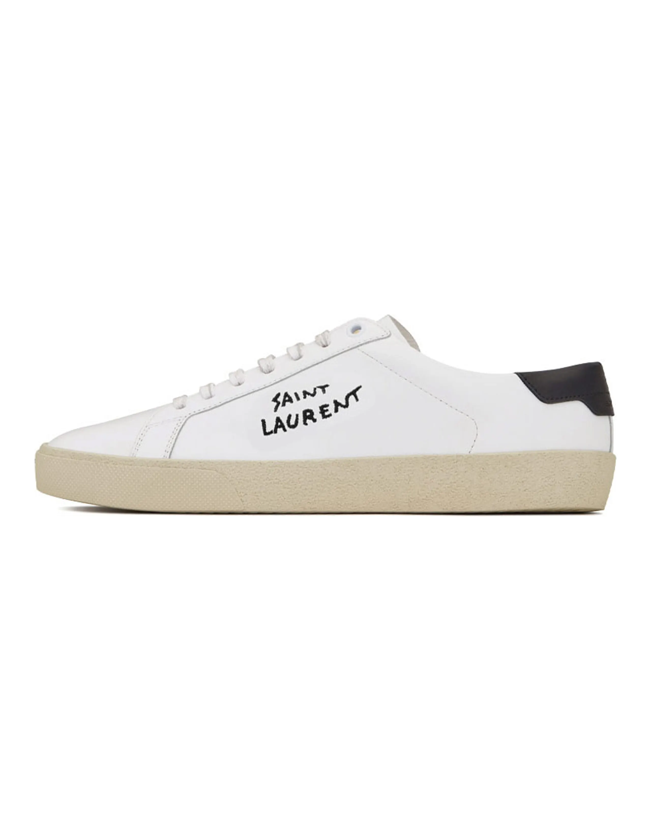 SAINT LAURENT Court Classic SL/06 Low White Black Women's