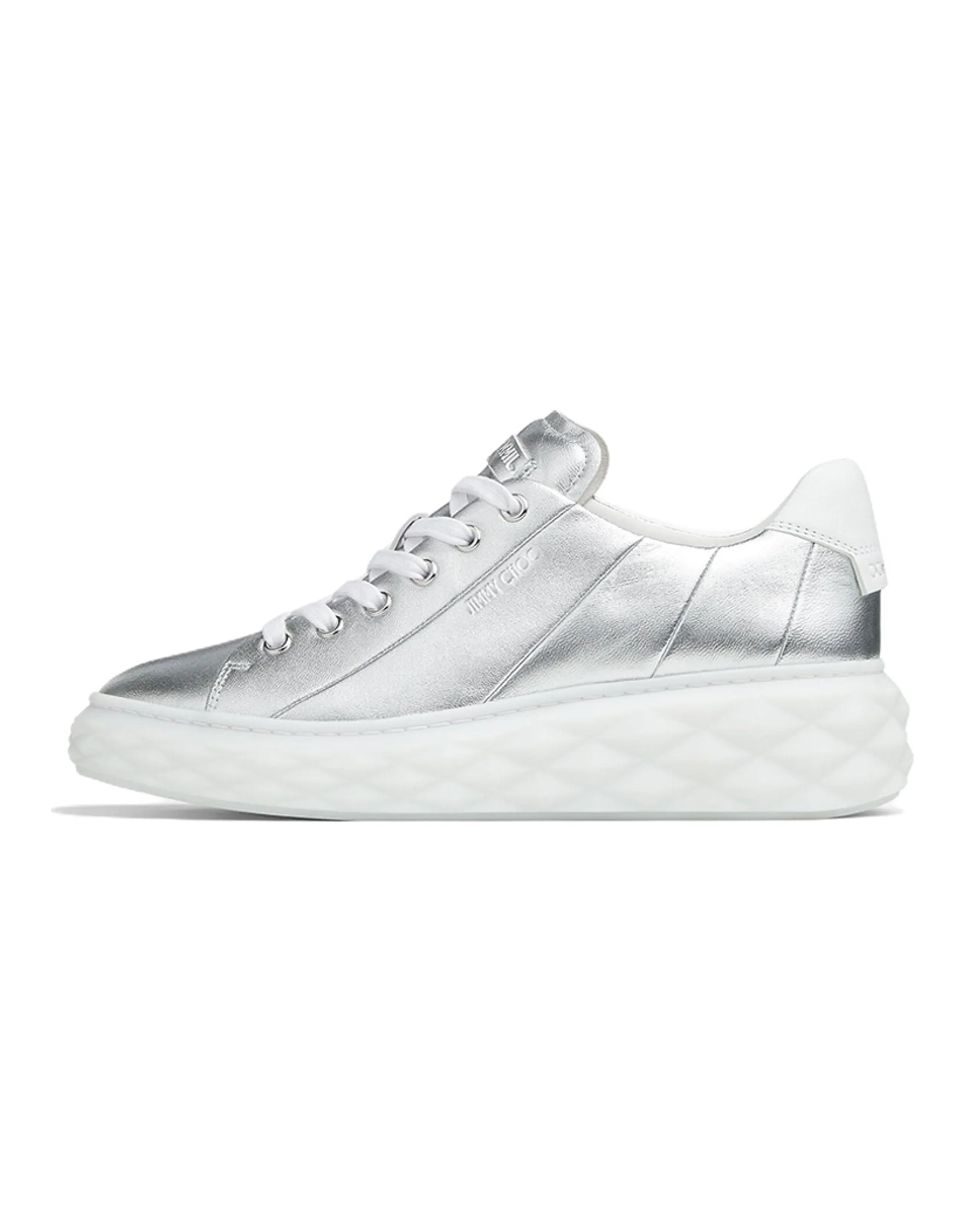 Jimmy Choo Diamond Casual Shoes Women's Low-Top Silver/White