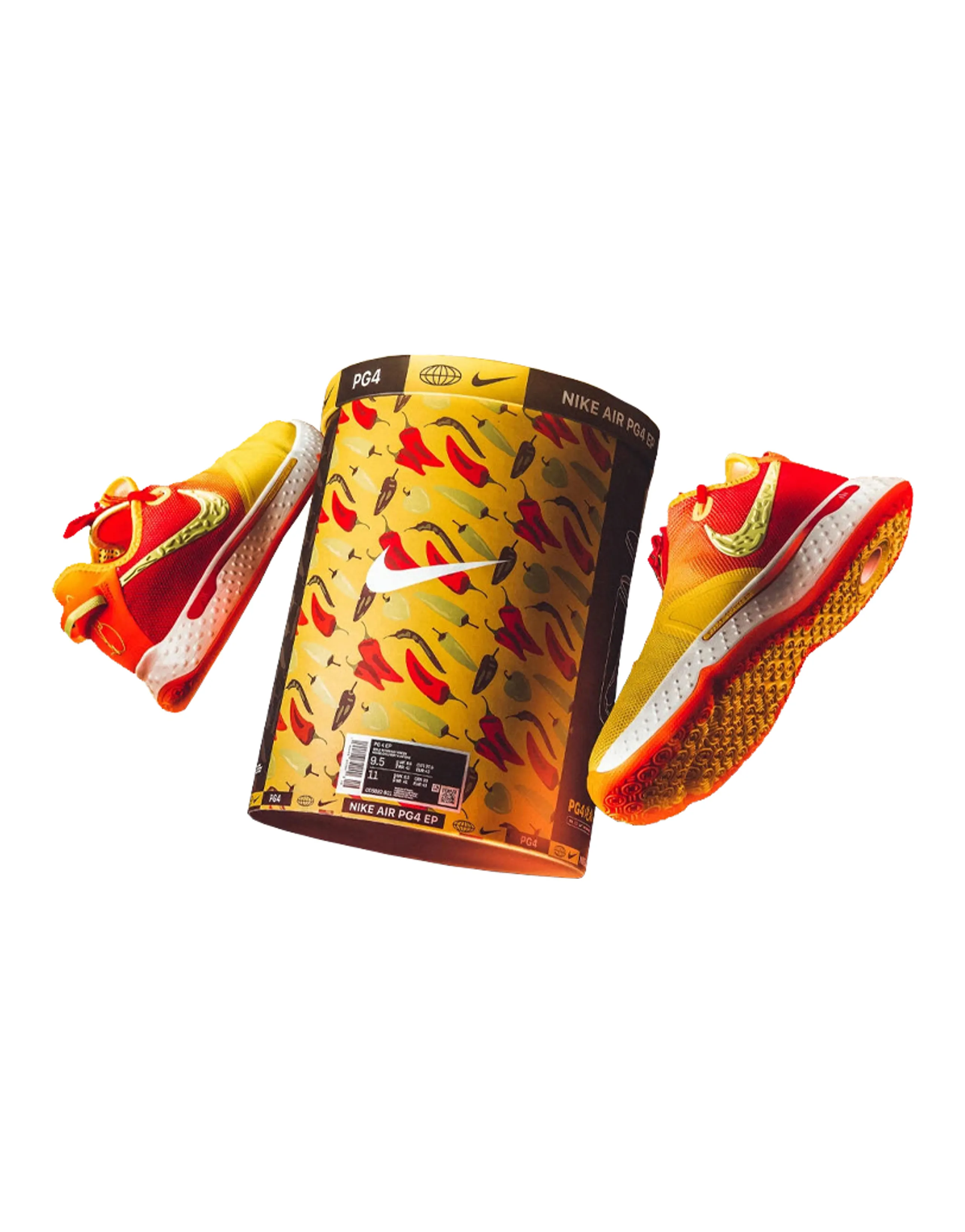 Nike PG 4 EP Mid-Top Color Matching Yellow/Red
