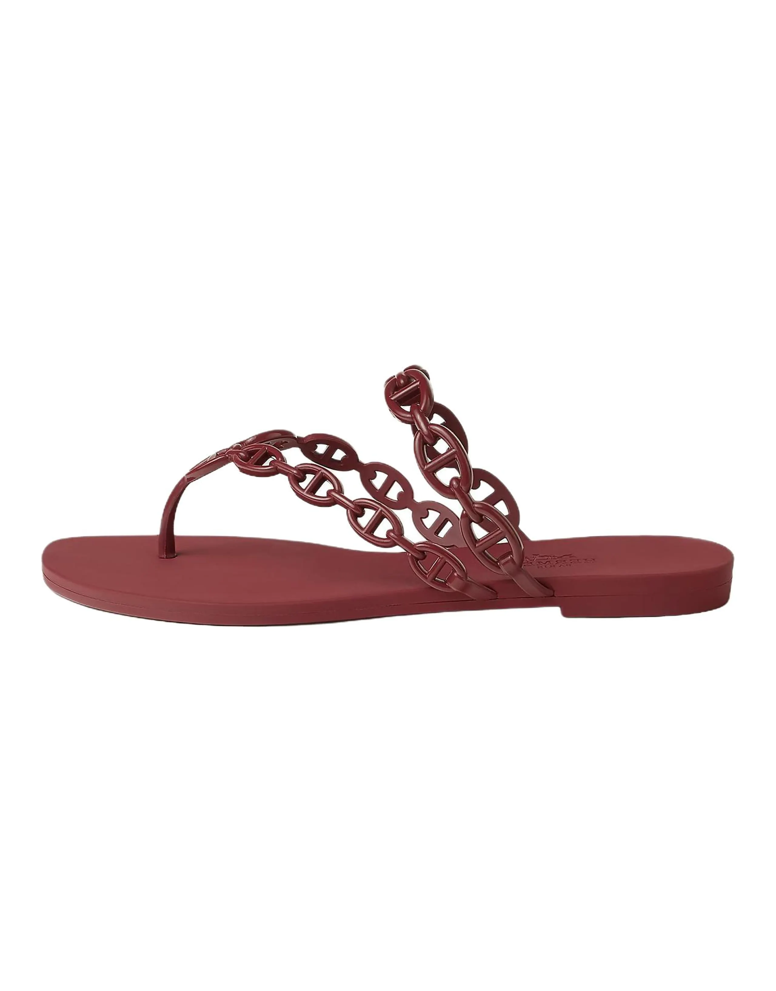HERMES Island Round-Toe Thong Sandals Women's Red