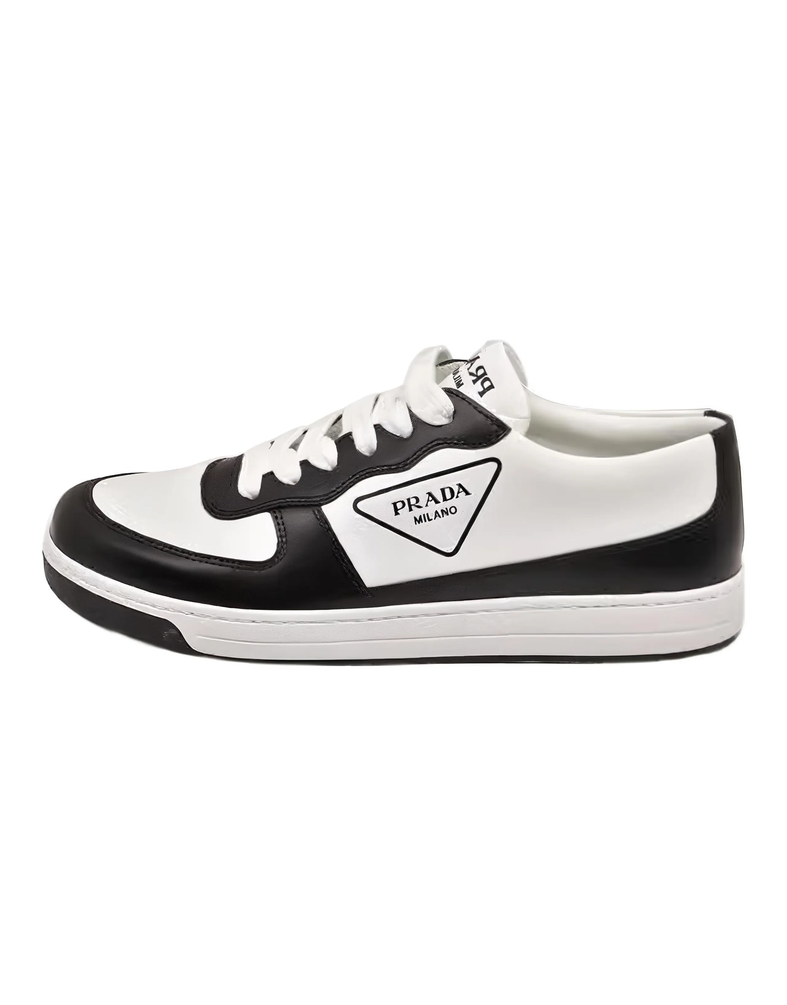 PRADA Skateboard Shoes Men Low-Top White Black