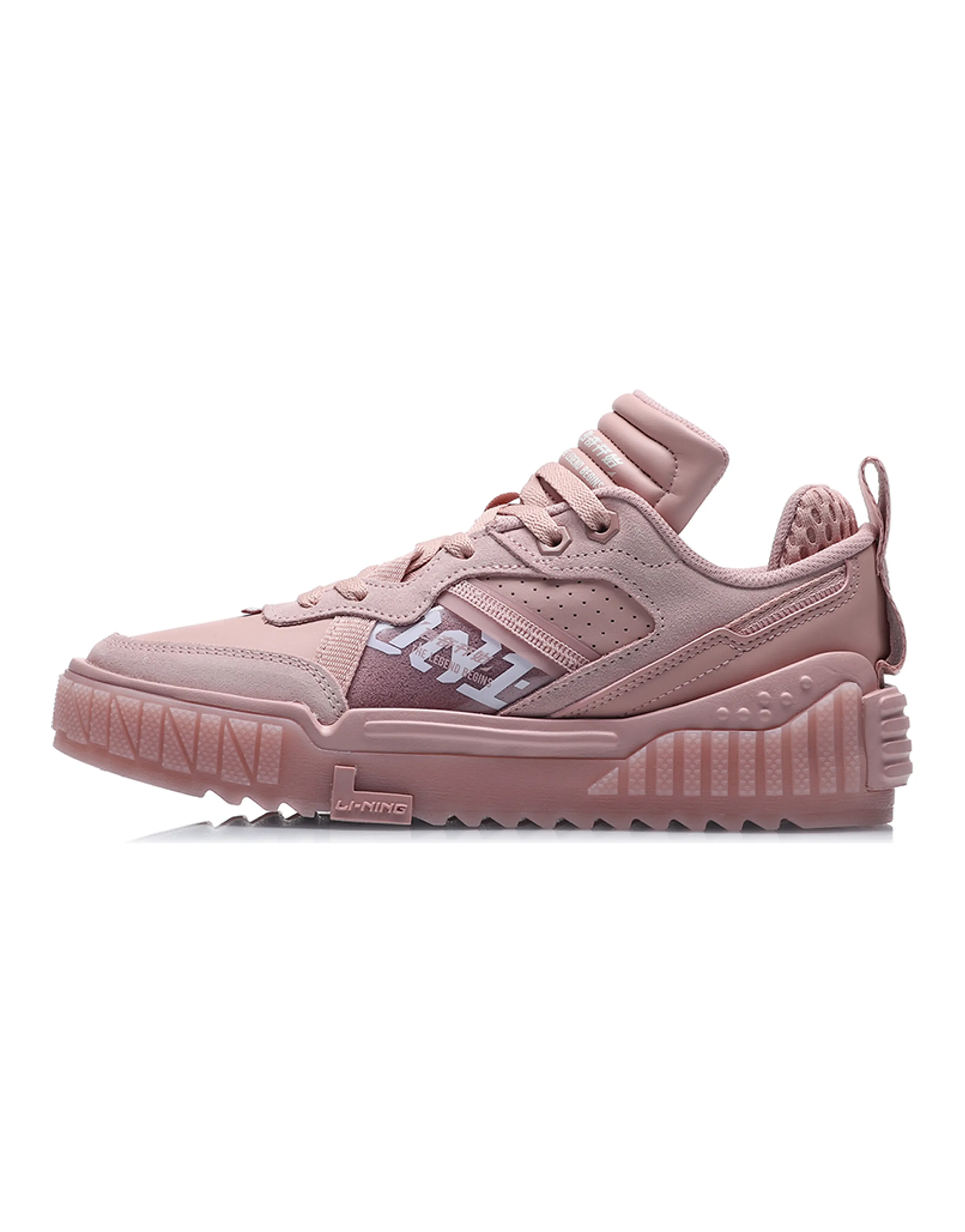 LiNing 001 Unblock Anti-Slip And Wear-Resistant Lightweight Low-Top Skateboard Shoes Unisex Pink
