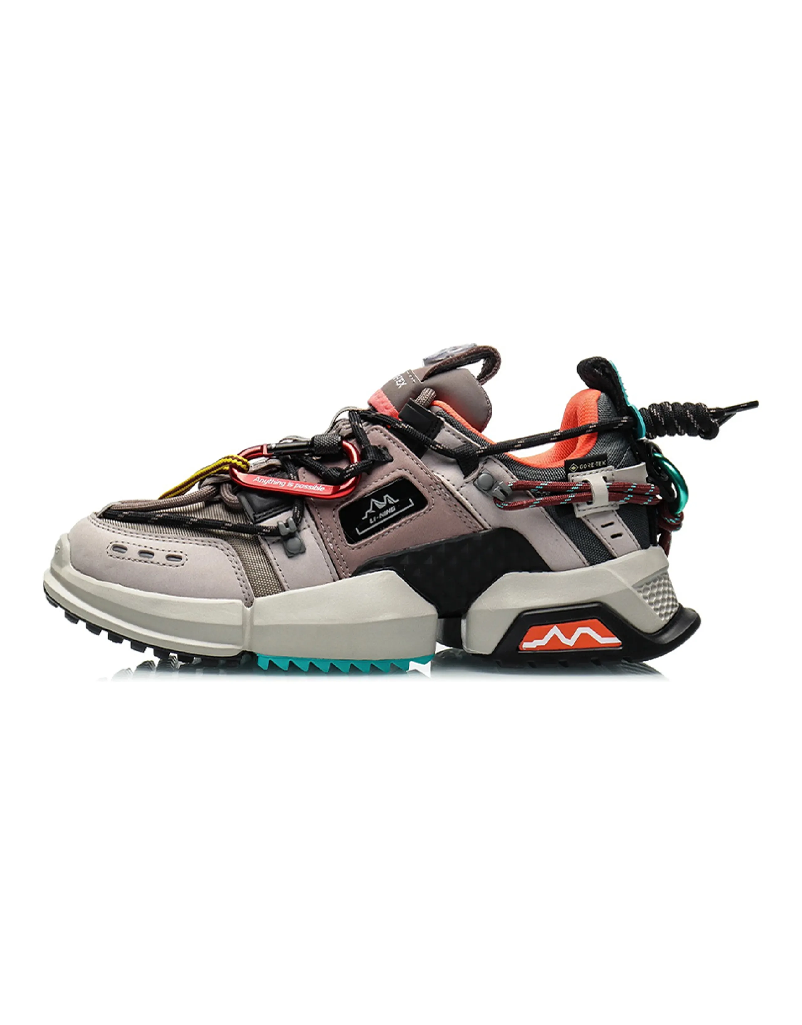 LiNing Cushioning Anti-Slip And Wear-Resistant Height Increasing Low-Top Chunky Sneakers Women's Brown