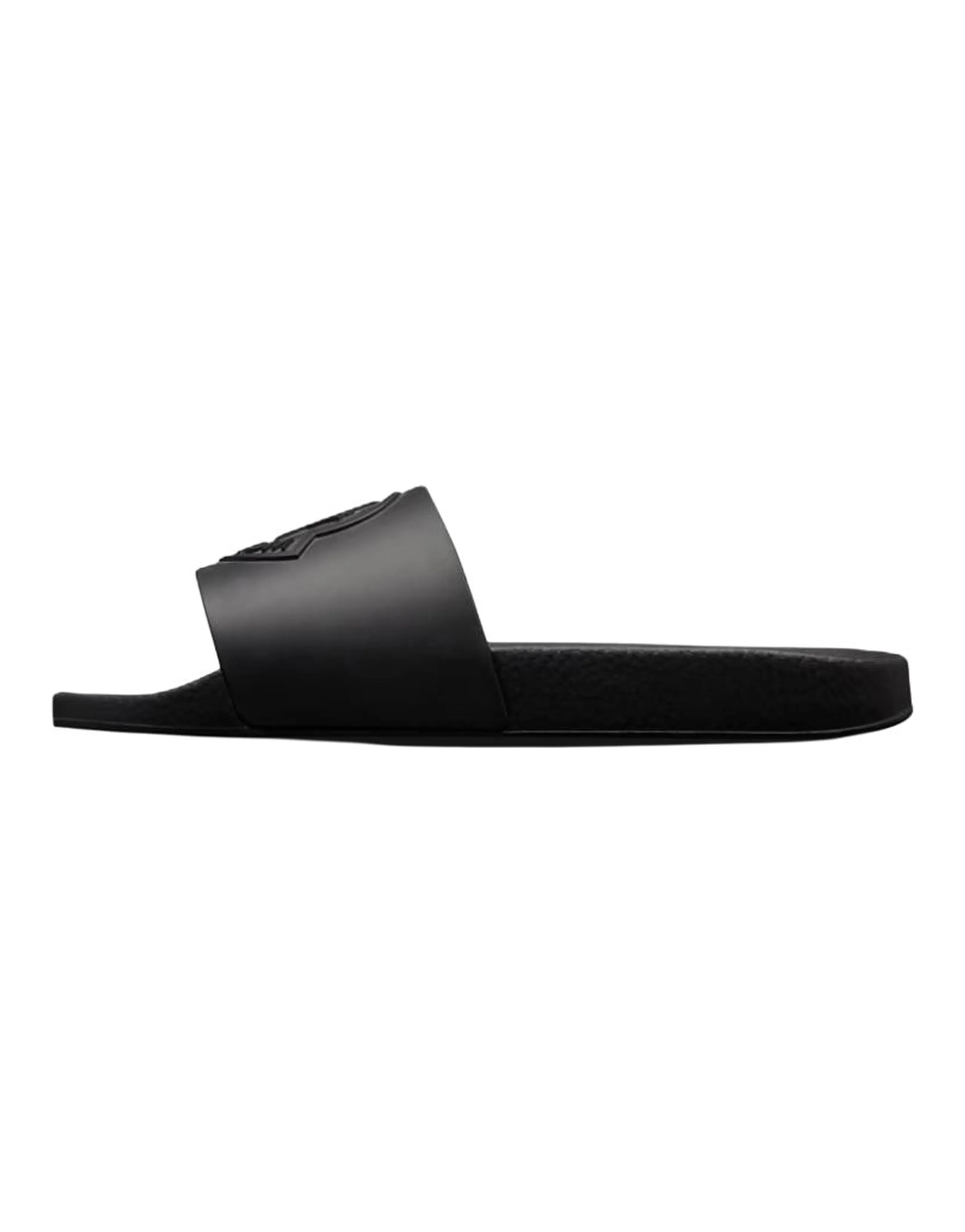 Moncler Basile Round-Toe Open-Toe Slide Sandals 3cm Men's Black