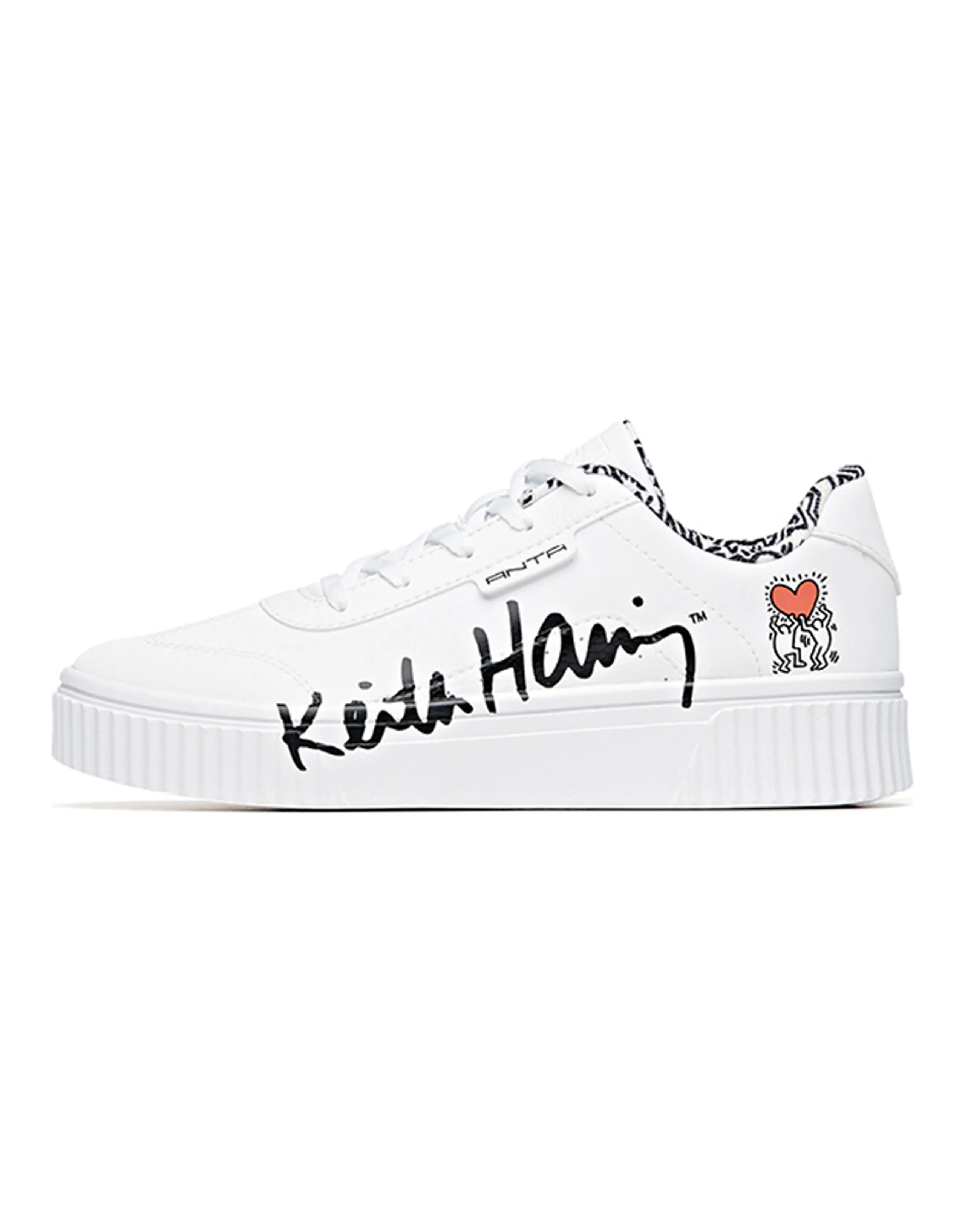 ANTA Skateboard Shoes Women's Low-Top White Black Red
