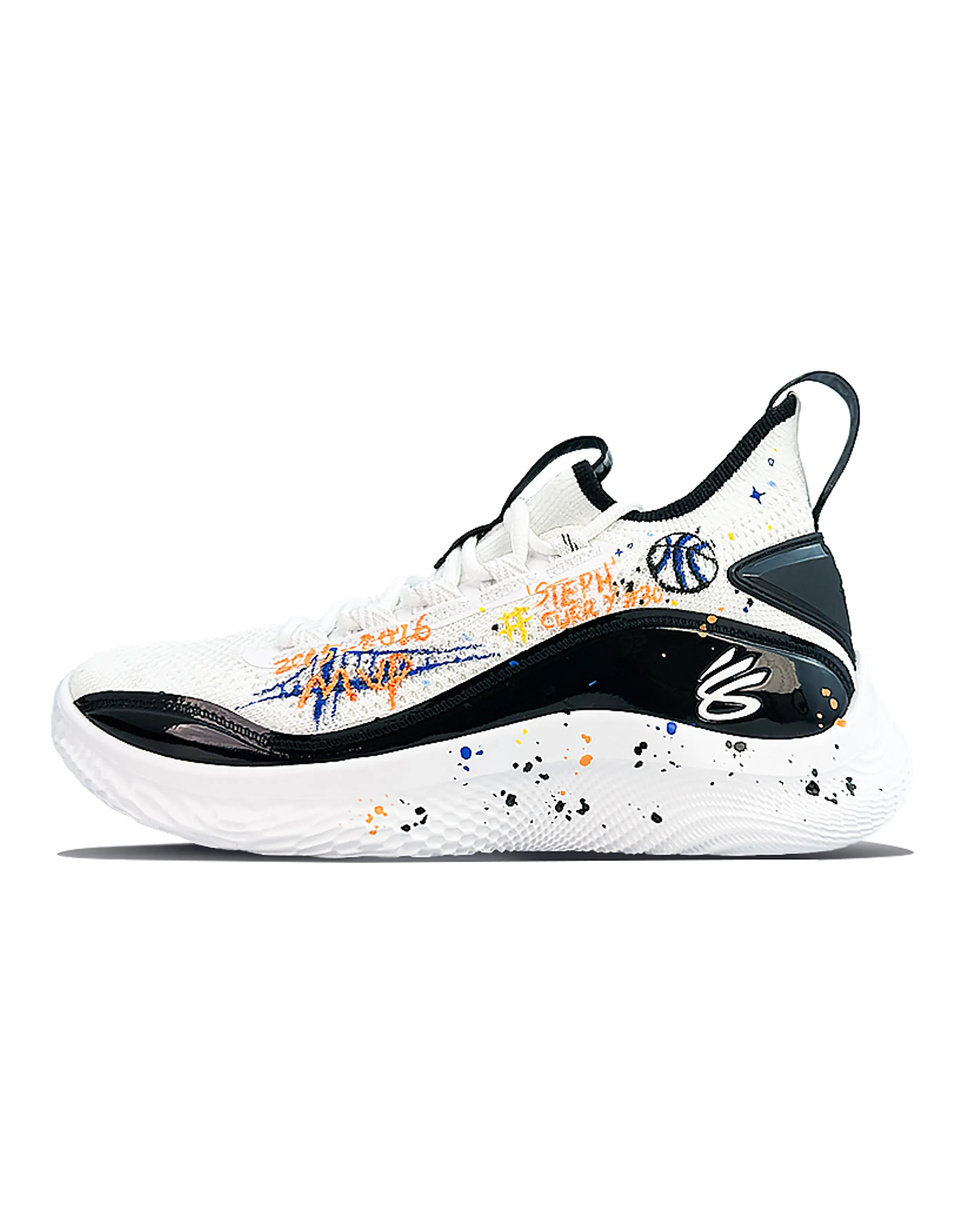 Under Armour Curry 8 Basketball Shoes Unisex Low-Top Black Blue