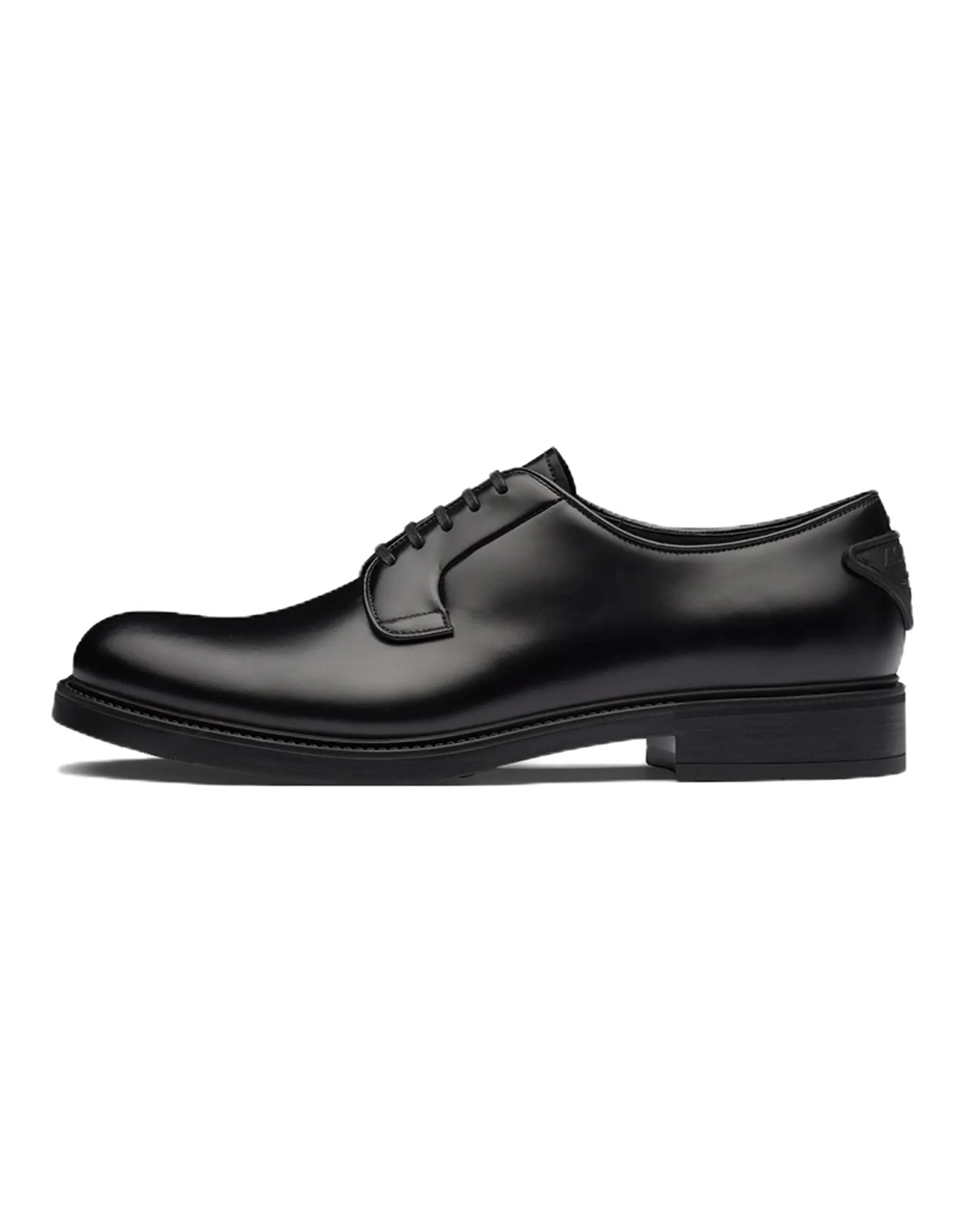 PRADA Brushed-leather Lace-up Shoes