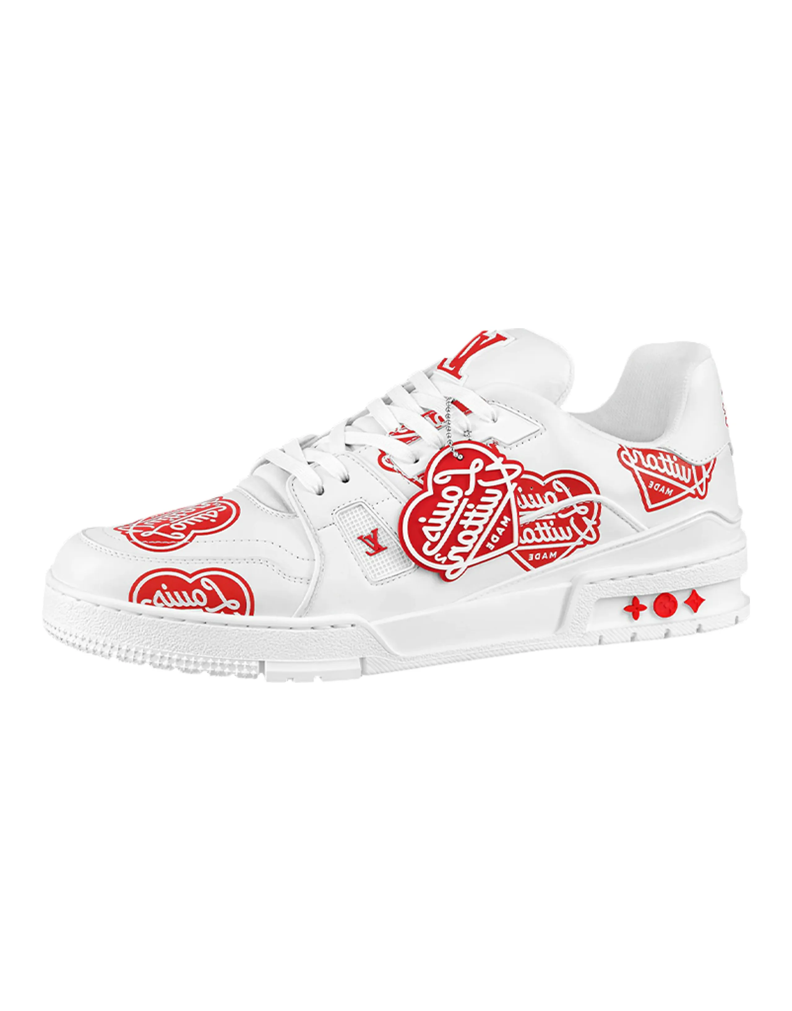 LOUIS VUITTON X Nigo Trainers 'White With Red Logo Hearts'