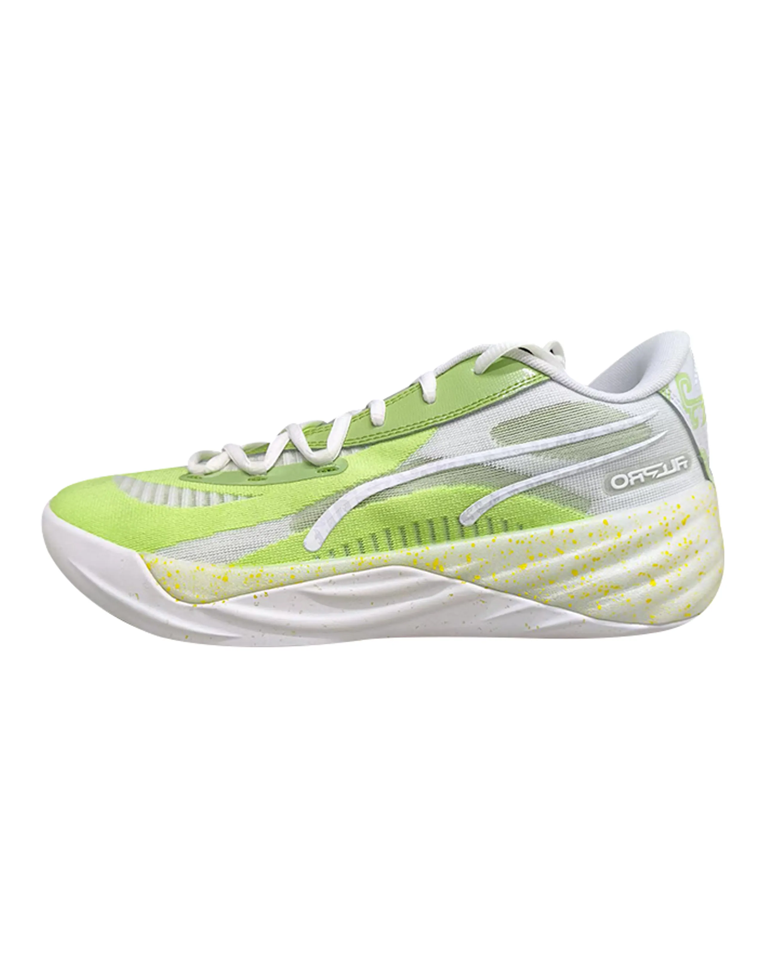 PUMA All-Pro Nitro Cushioned Wear-Resistant Water-Resistant Low-Top Basketball Shoes Men's Green Gray