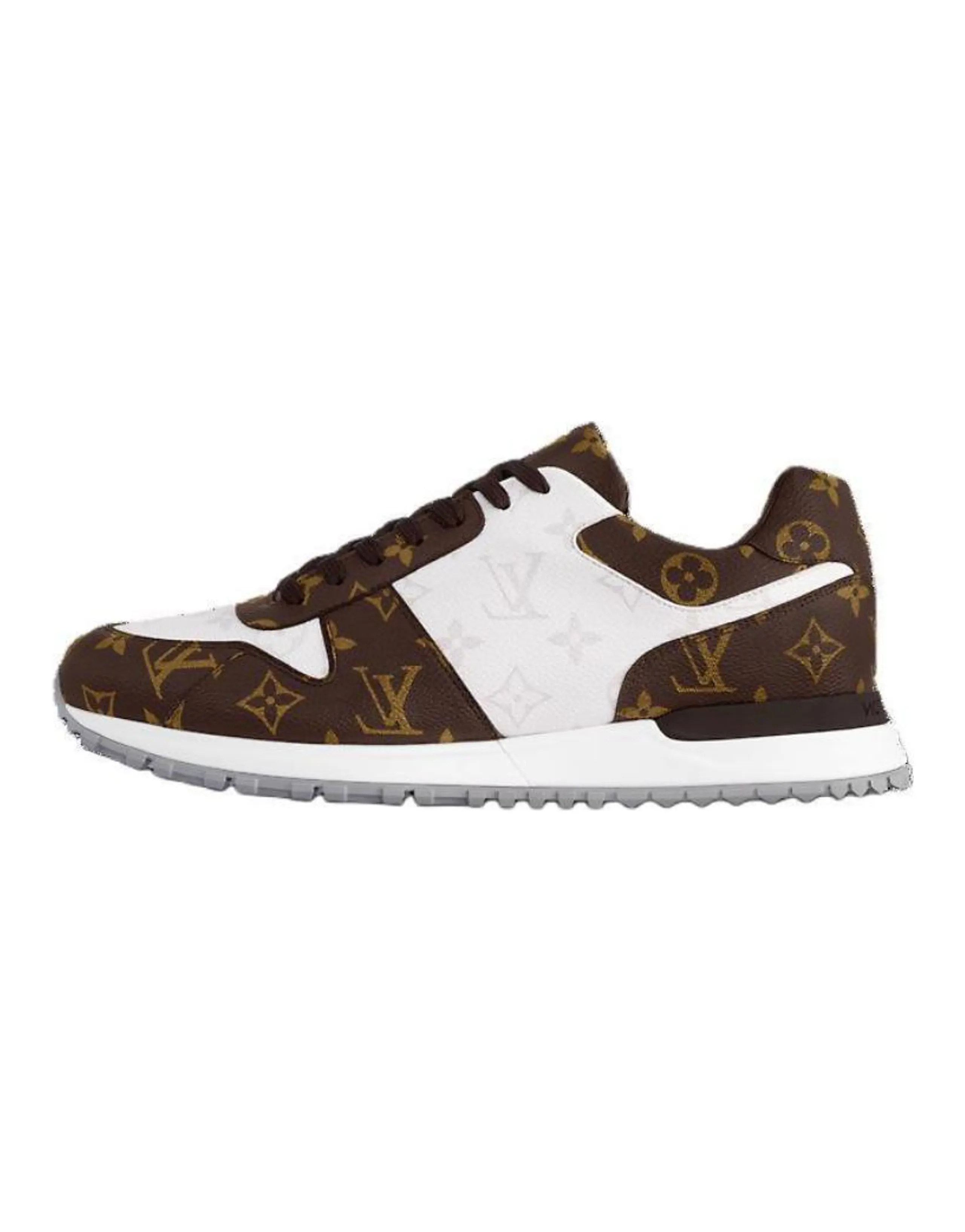 LOUIS VUITTON Run Away Round Toe Lace-Up Low-Top Casual Shoes Men's White Brown