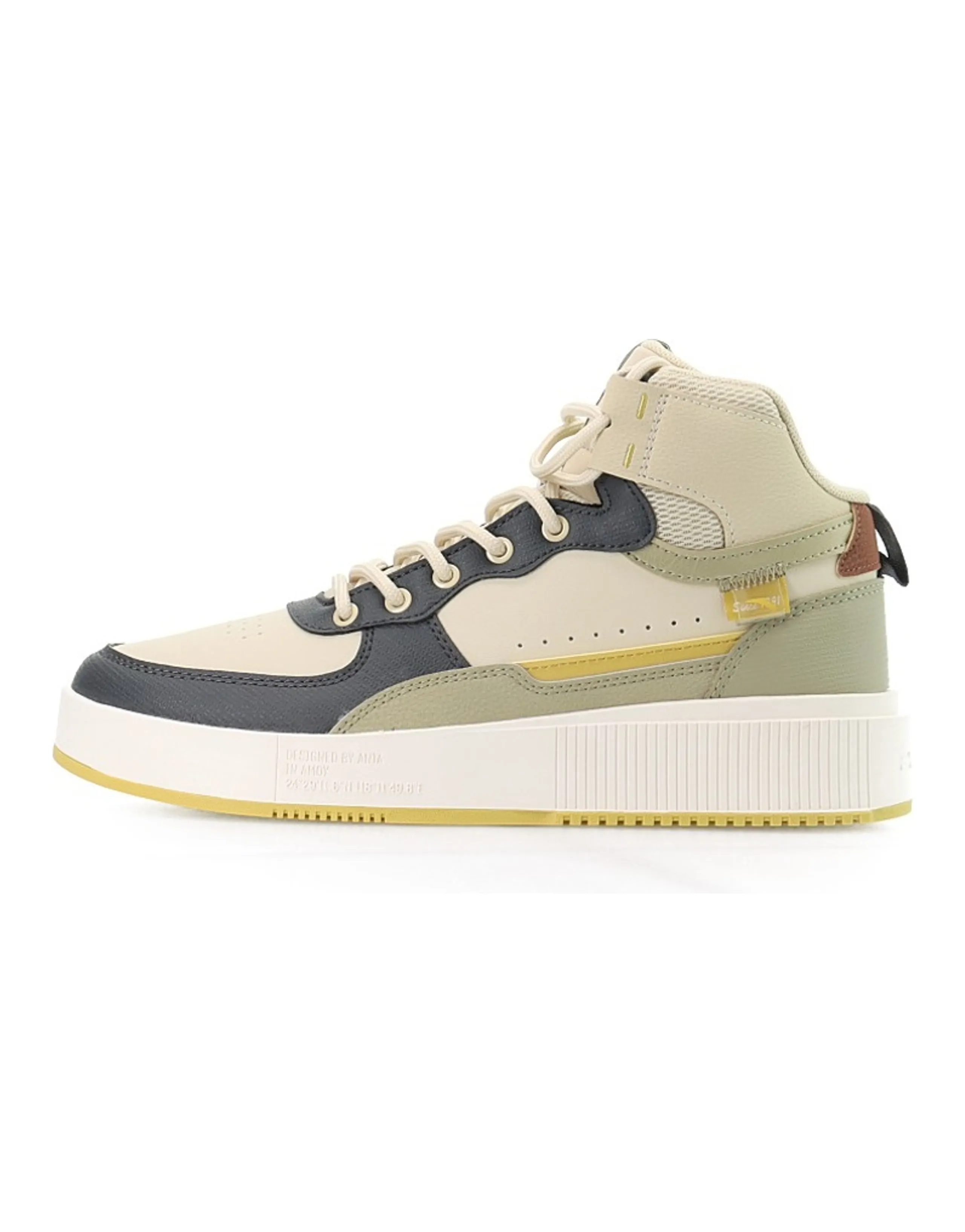 ANTA Skateboard Shoes Men High-Top Beige Yellow-Castle Gray