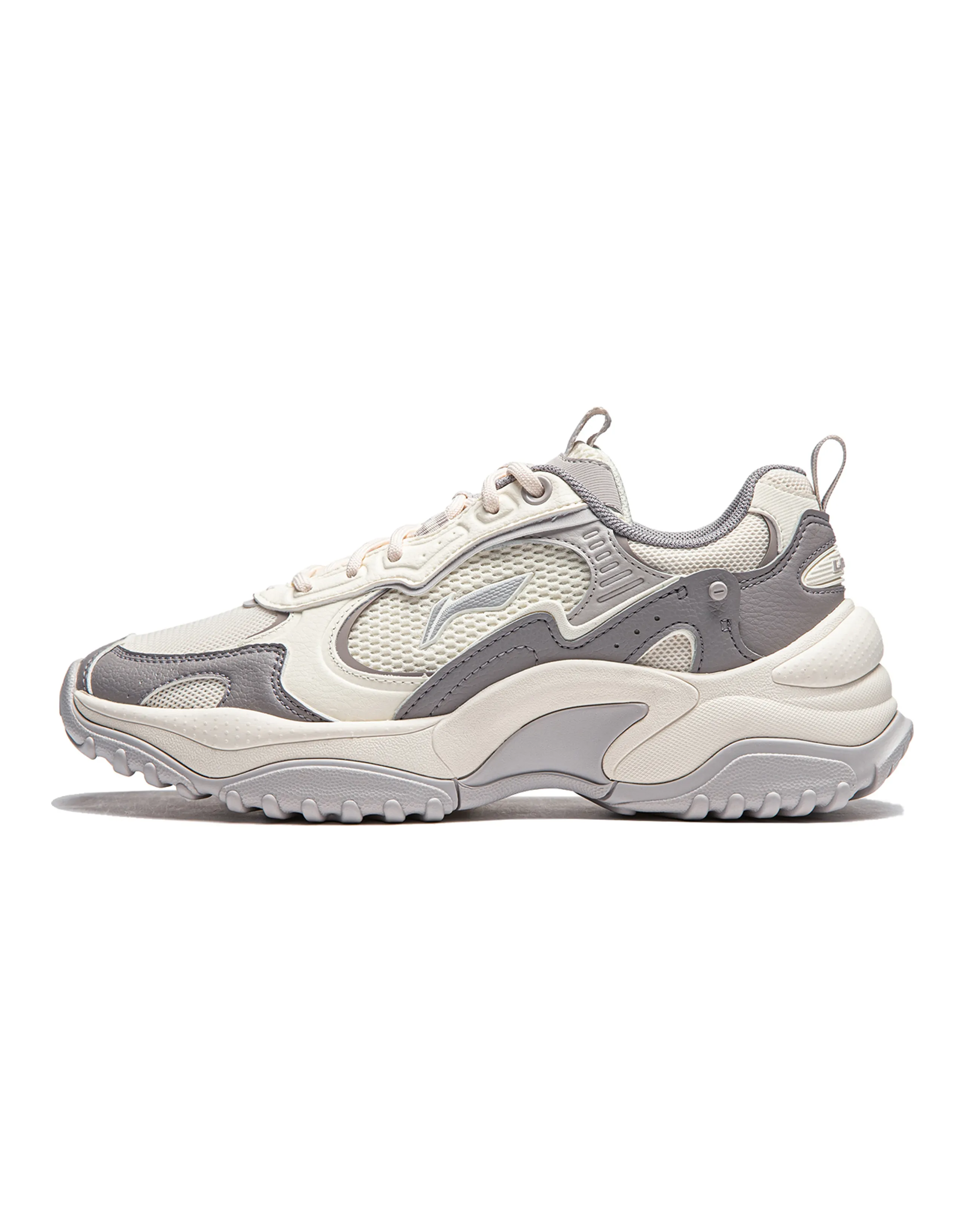 LINING Churui Casual Shoes Women's Low-Top Ecru/Opal Gray