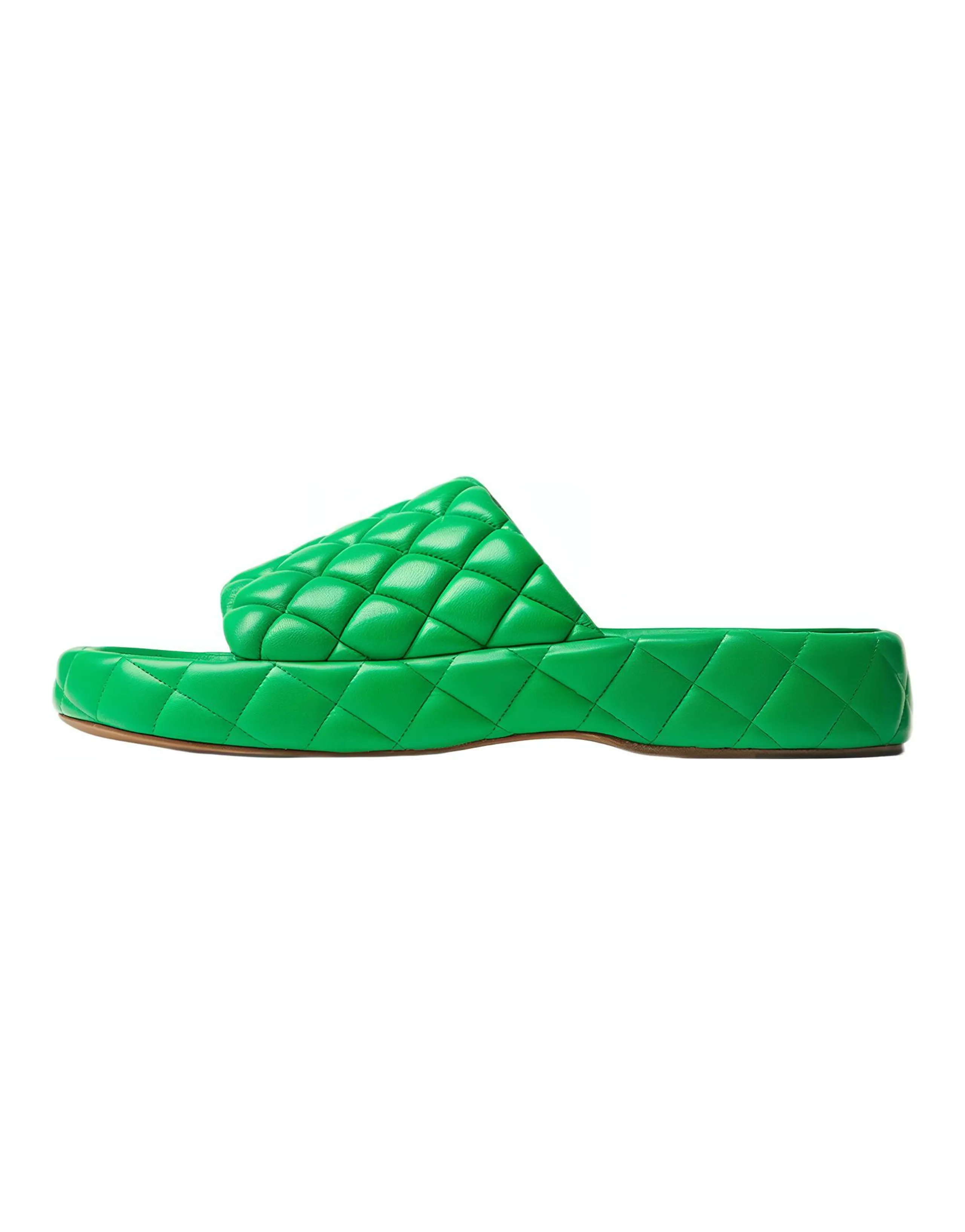 Bottega Veneta Padded Leather Versatile Comfort Slide Sandals Women's Green