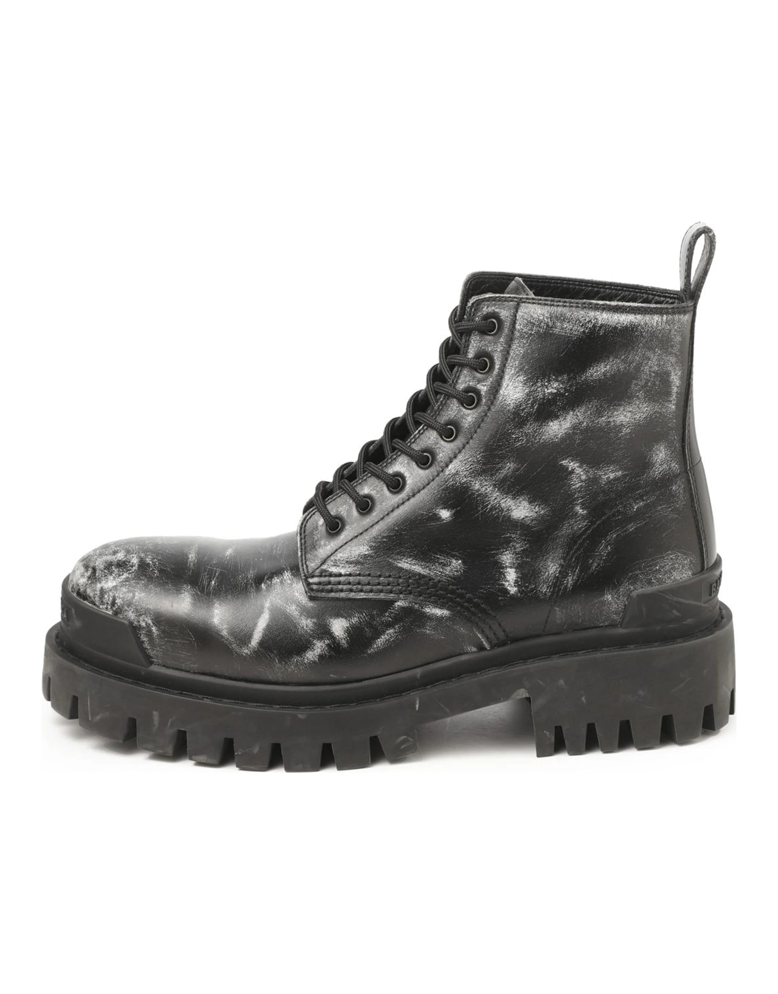 Balenciaga Strike Ankle Boots Black Leather
