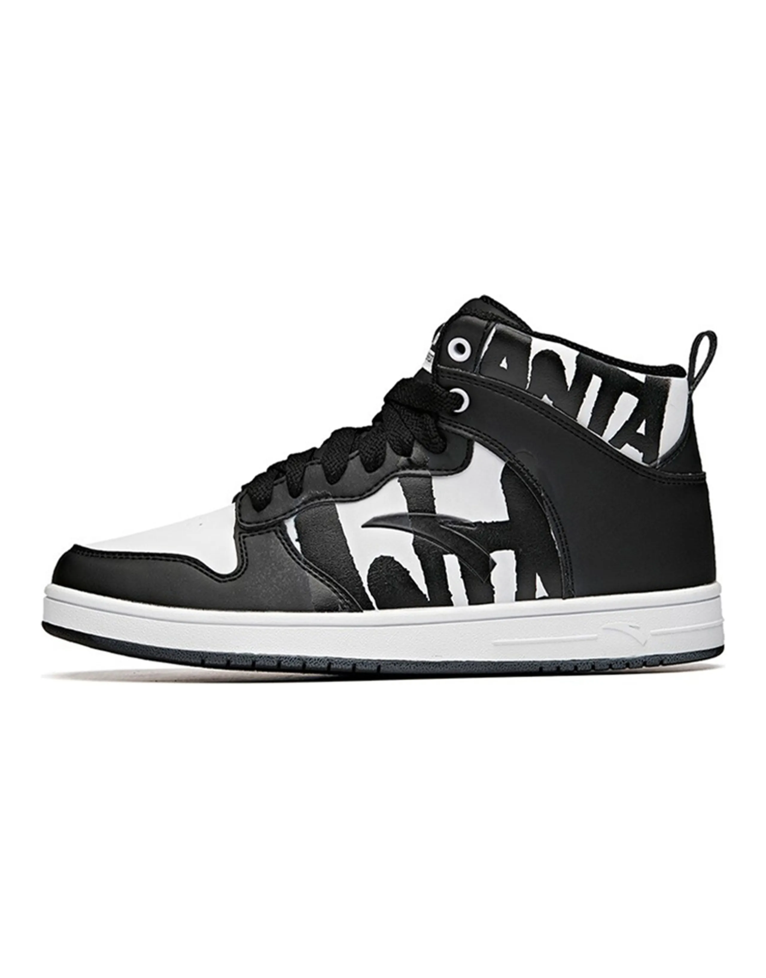 Anta Anti-Slip Wear-Resistant High-Top Skateboard Shoes Women's Black White