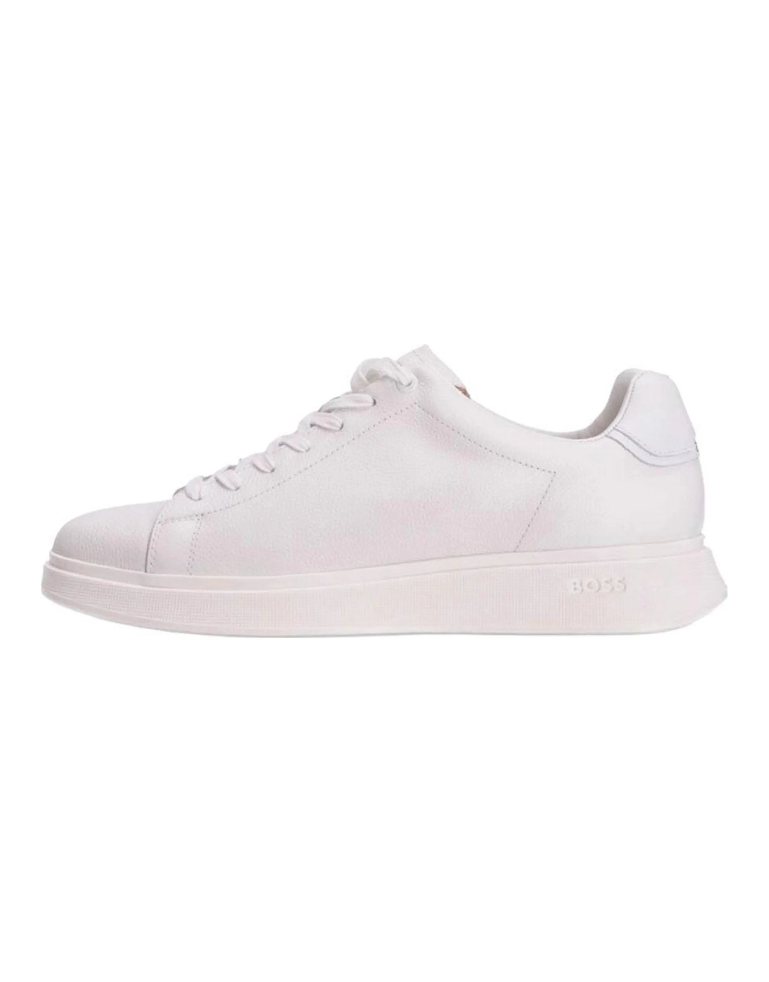 HUGO BOSS Calfskin Round Toe Lace-Up Low-Top Casual Shoes Men's White