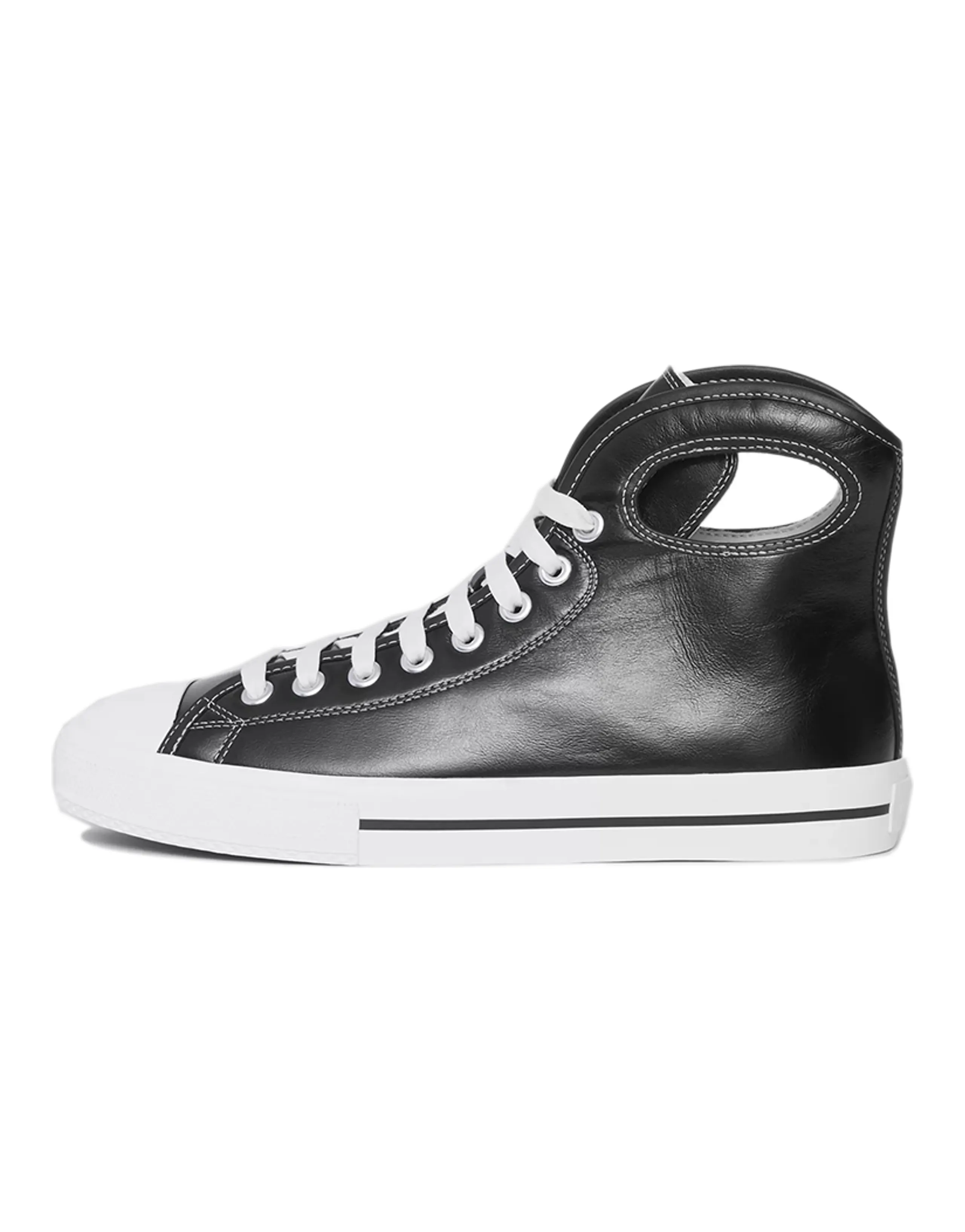 Burberry Larkhall High-Top Sneakers Black White Leather